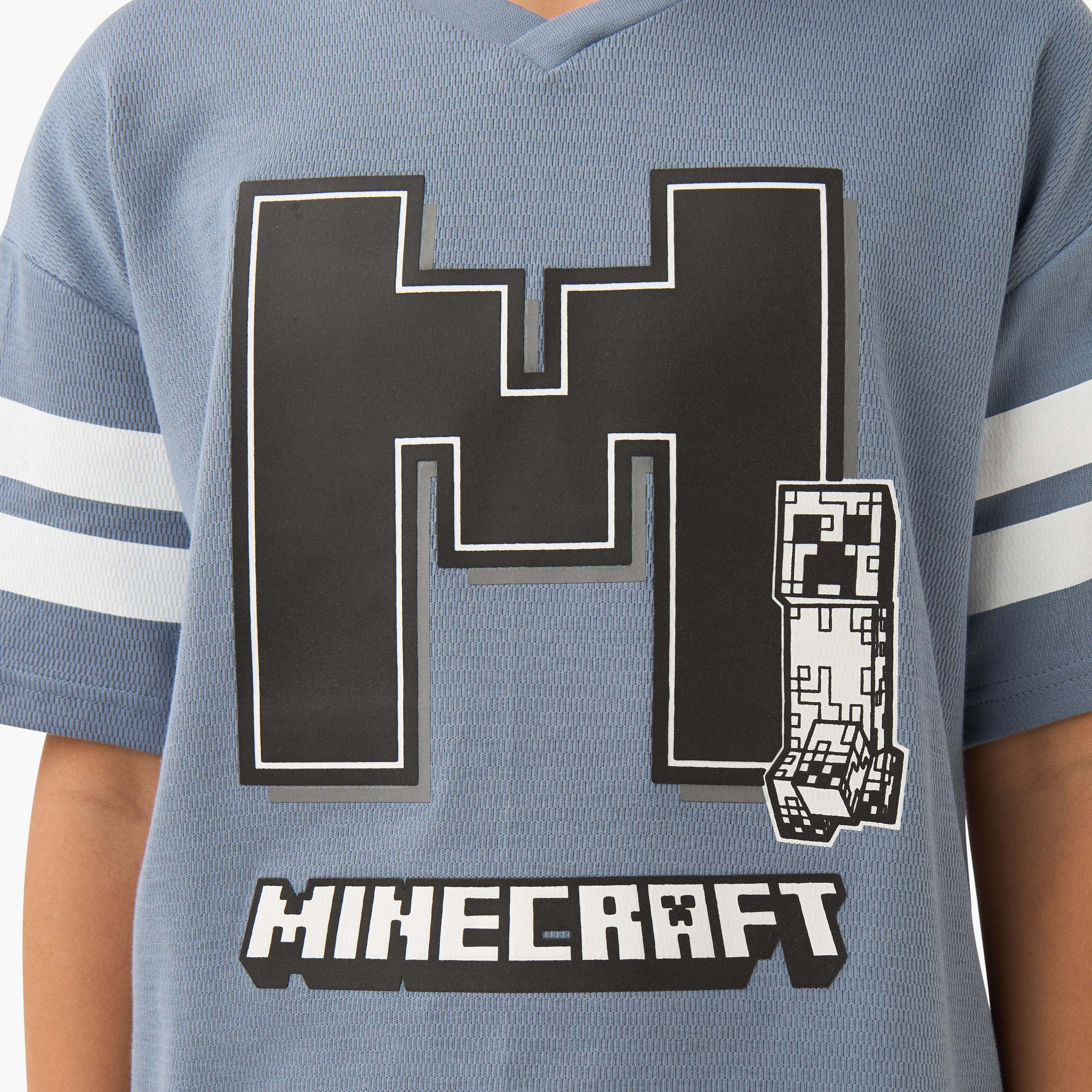 Minecraft Boys V-neck T-shirt with Graphic Print - Short Sleeves-boys-clothing-tshirtsandpolos-image-5