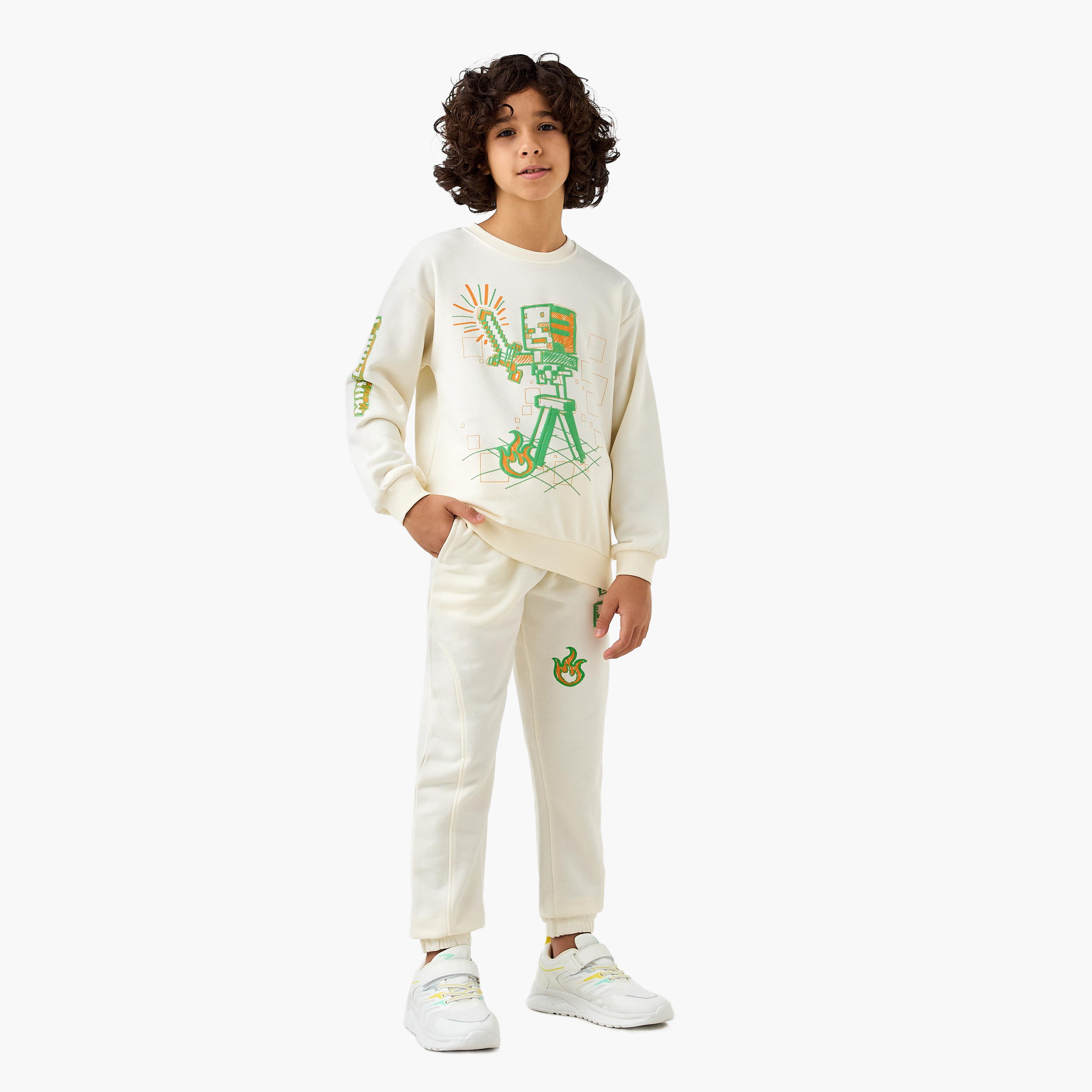 Minecraft Printed Sweatshirt and Joggers Set-boys-clothing-setsandcoords-image-1