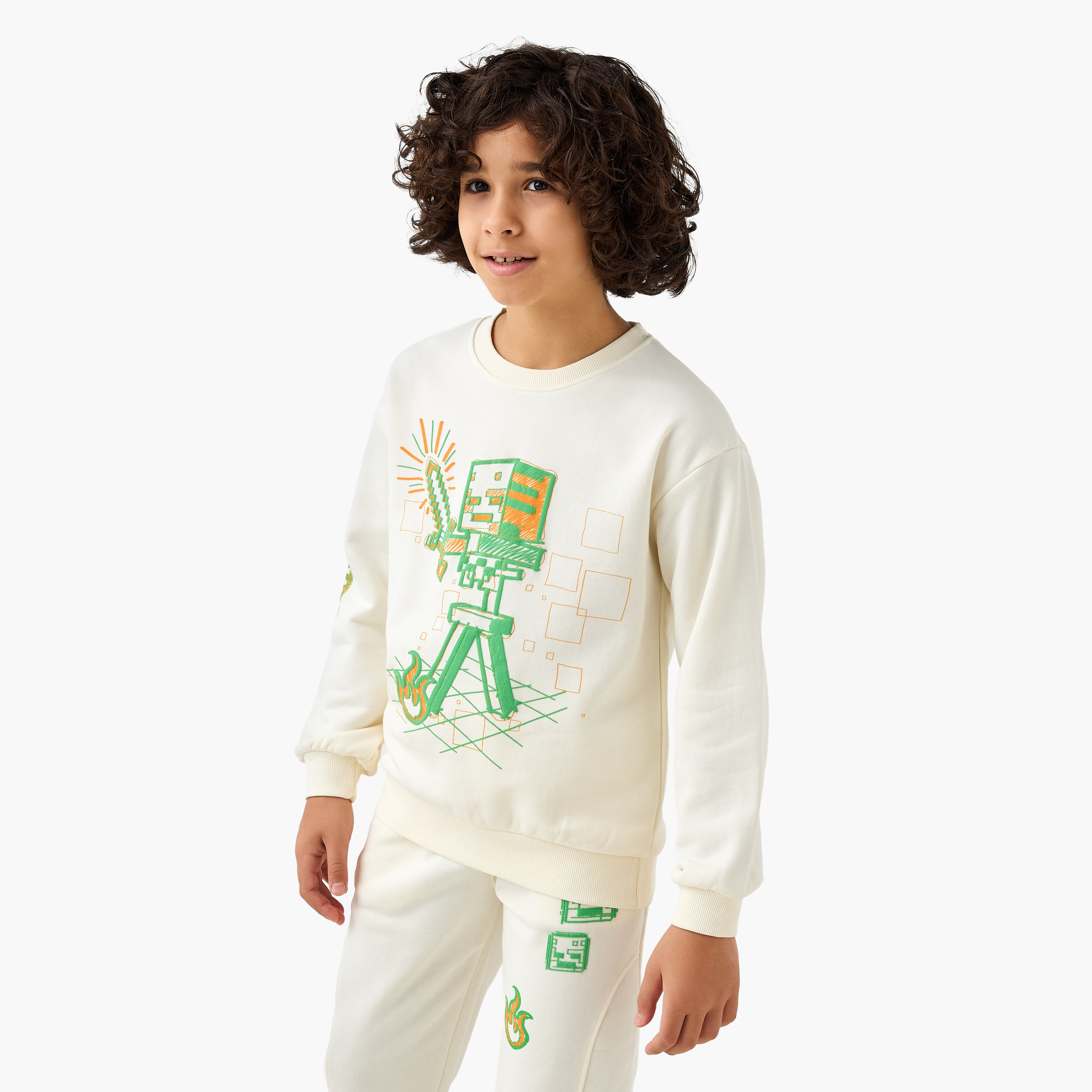 Minecraft Printed Sweatshirt and Joggers Set-boys-clothing-setsandcoords-image-2