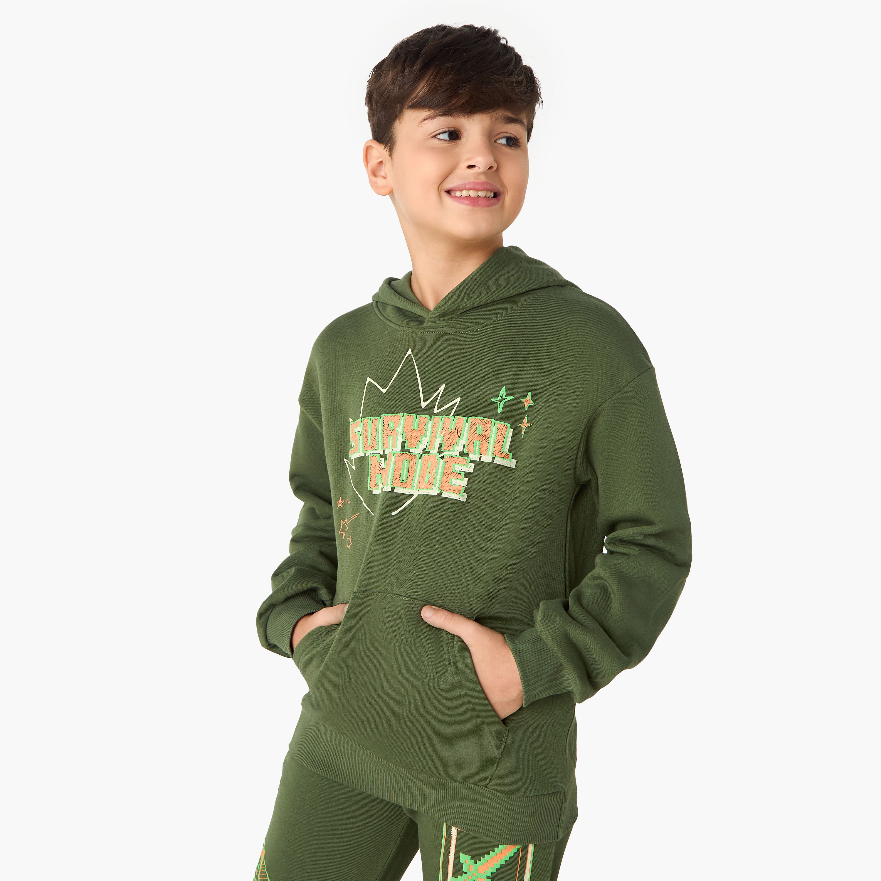 Minecraft Printed Hooded Sweatshirt and Joggers Set-boys-clothing-setsandcoords-image-2