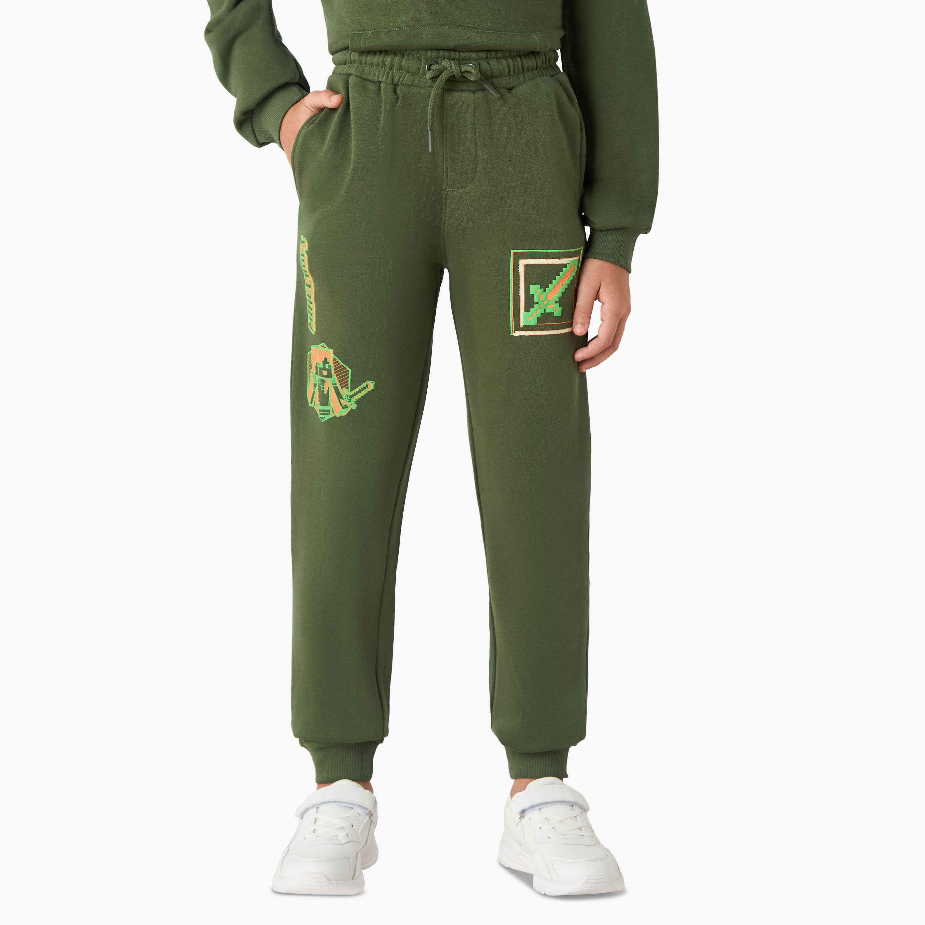 Minecraft Printed Hooded Sweatshirt and Joggers Set-boys-clothing-setsandcoords-image-3
