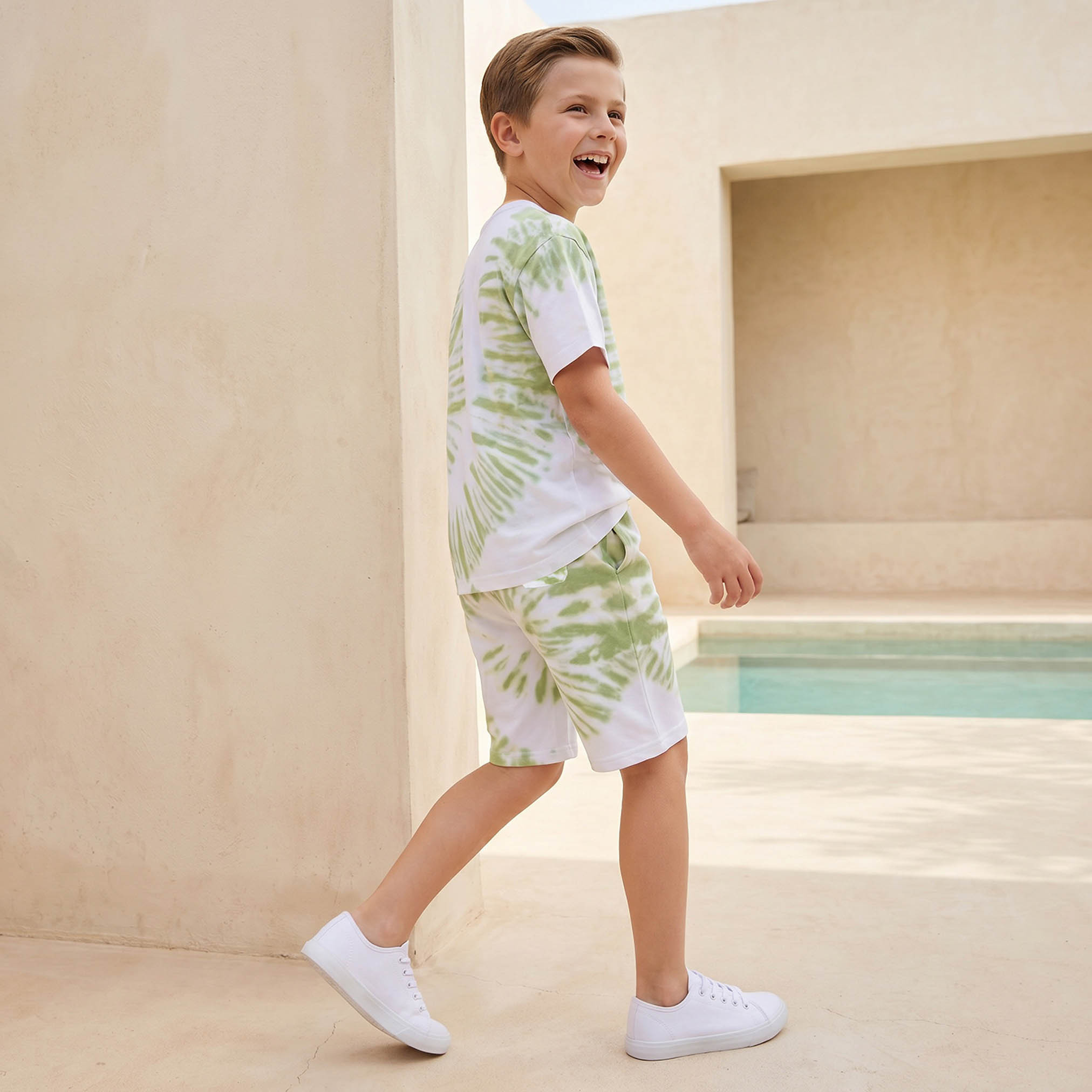 Minecraft Crew Neck Short Sleeves T-shirt and Shorts Set with Tie-Dye Detail-boys-clothing-setsandcoords-image-7