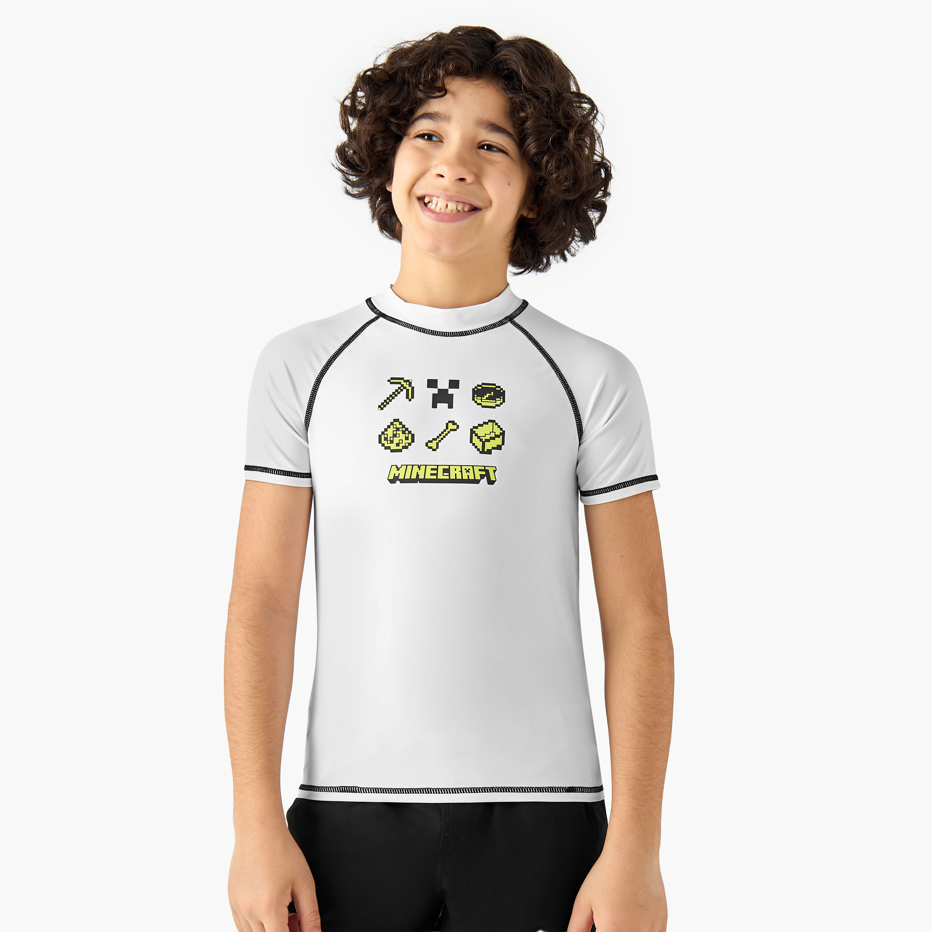Minecraft Boys Logo Print Rashguard Set-boys-clothing-swimwear-image-2