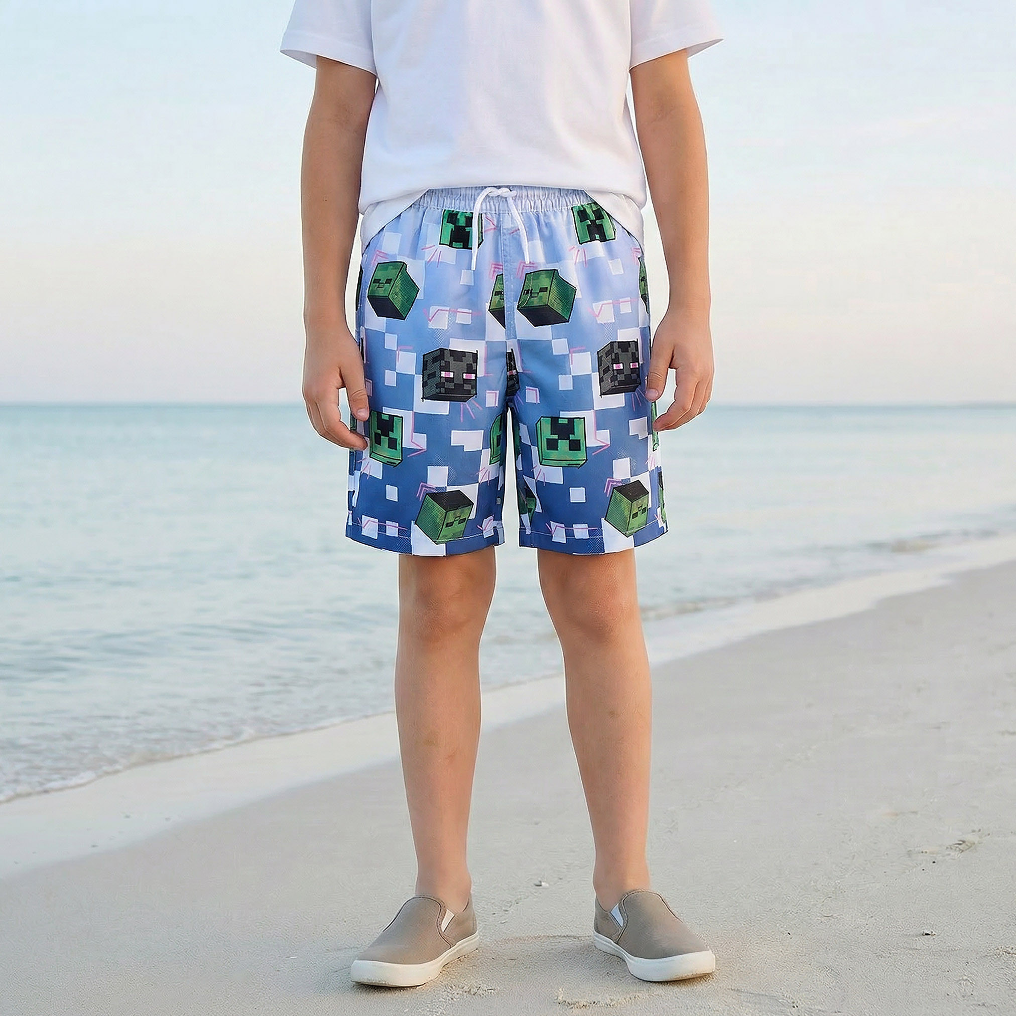 Minecraft Boys Printed Swim Shorts-sports-boys-clothing-swimwear-image-1