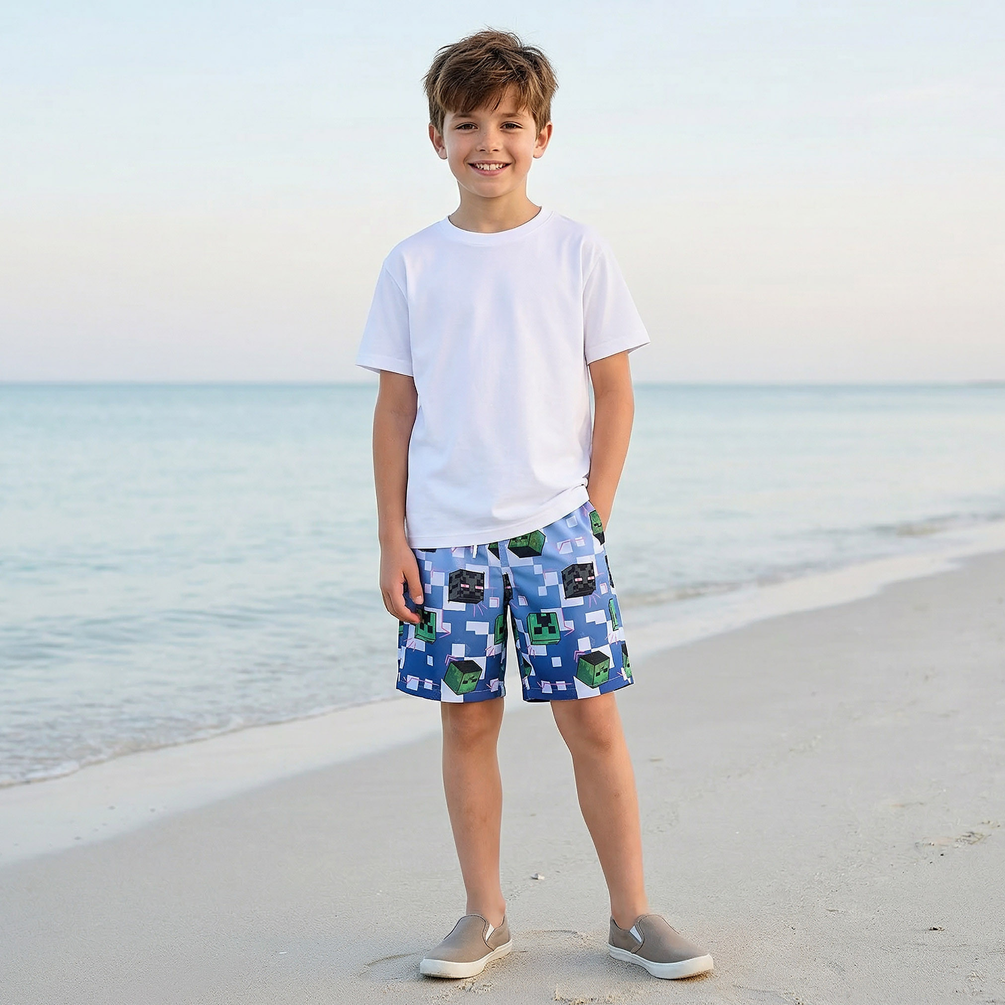 Minecraft Boys Printed Swim Shorts-sports-boys-clothing-swimwear-image-2