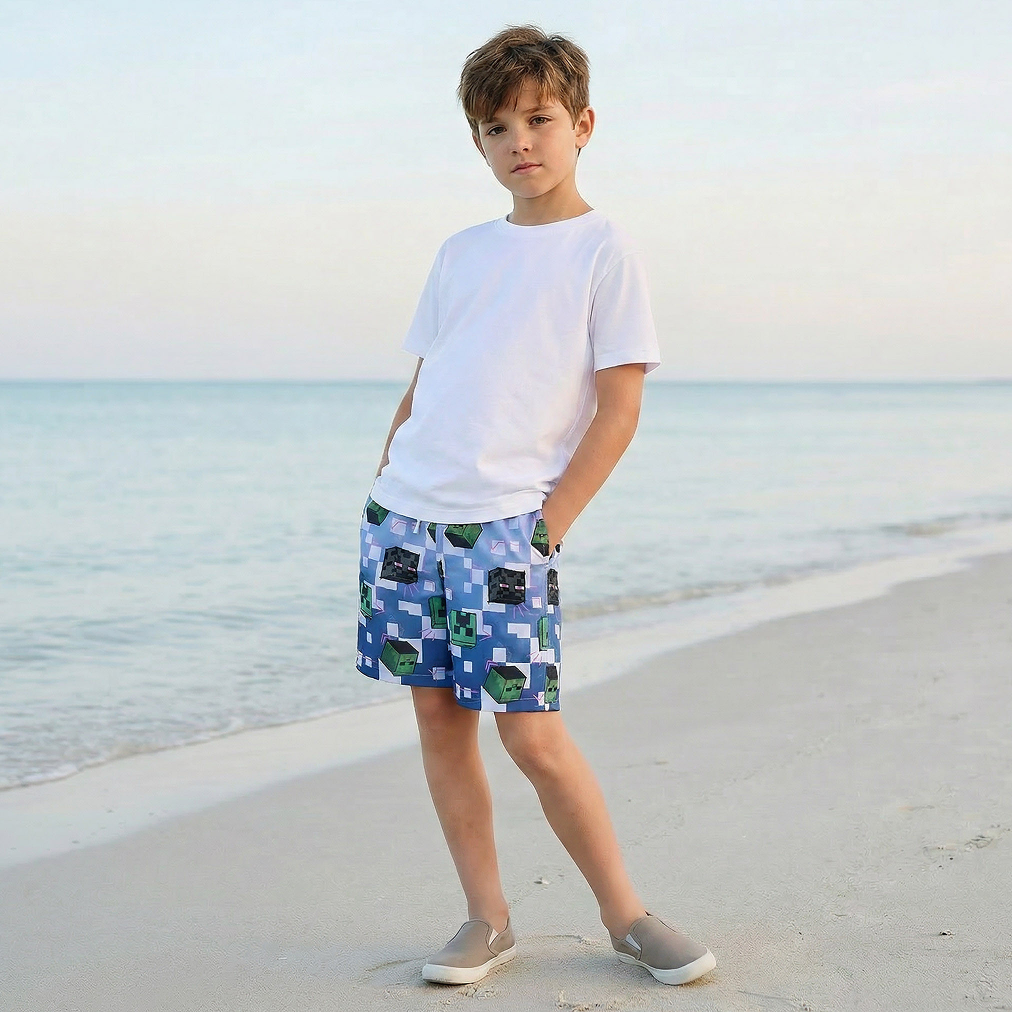 Minecraft Boys Printed Swim Shorts-sports-boys-clothing-swimwear-image-5