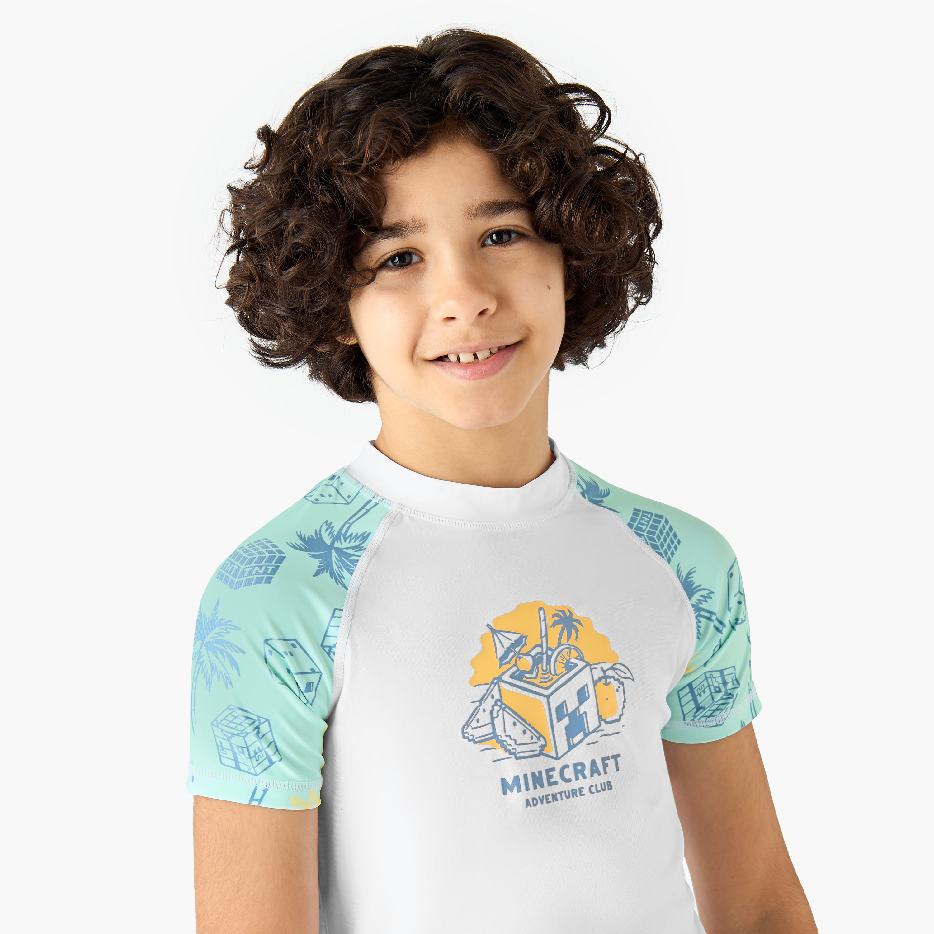 Minecraft Boys Logo Print Rashguard Set-boys-clothing-swimwear-image-5