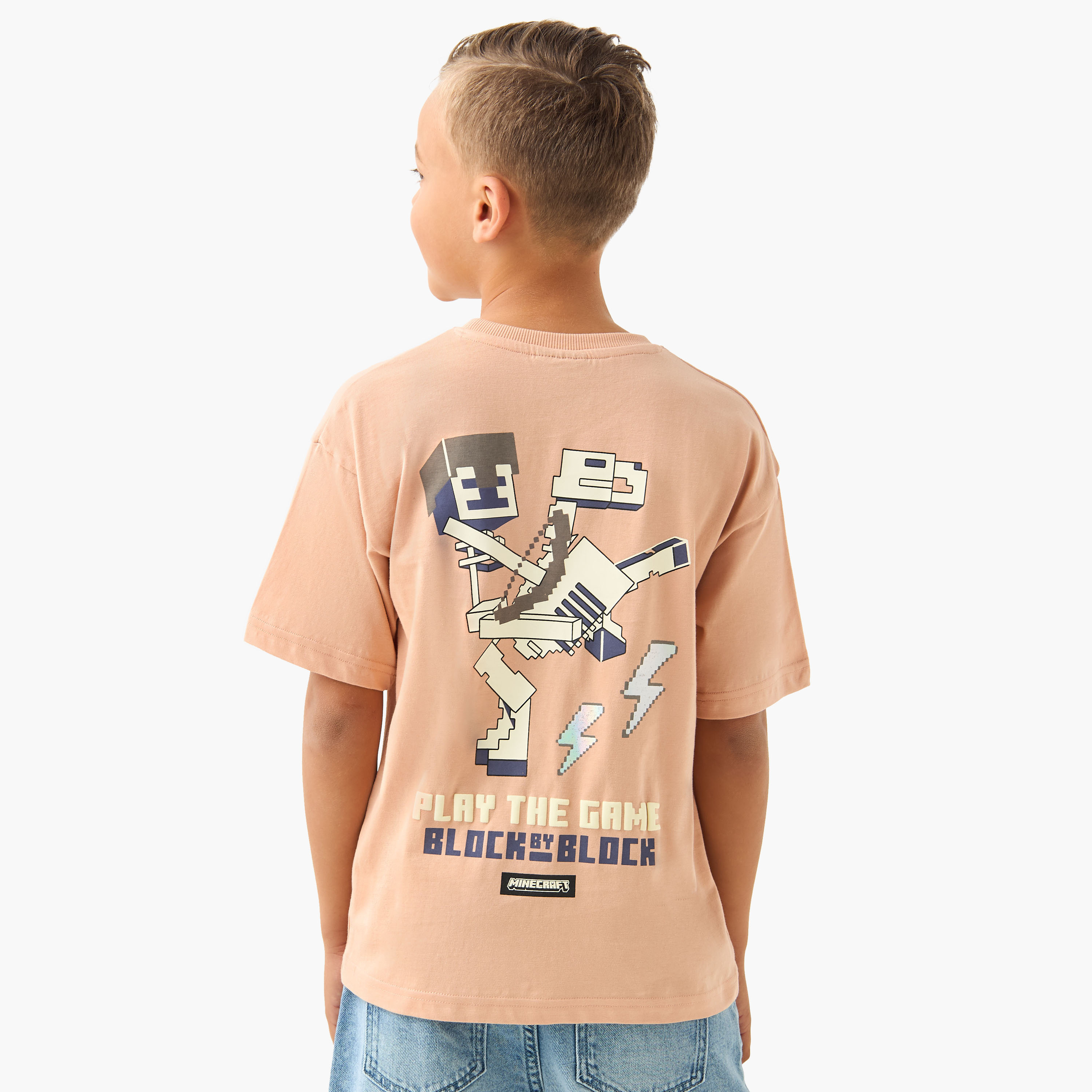 Minecraft Crew Neck Short Sleeves T-shirt with Graphic Print-boys-clothing-tshirtsandpolos-image-1