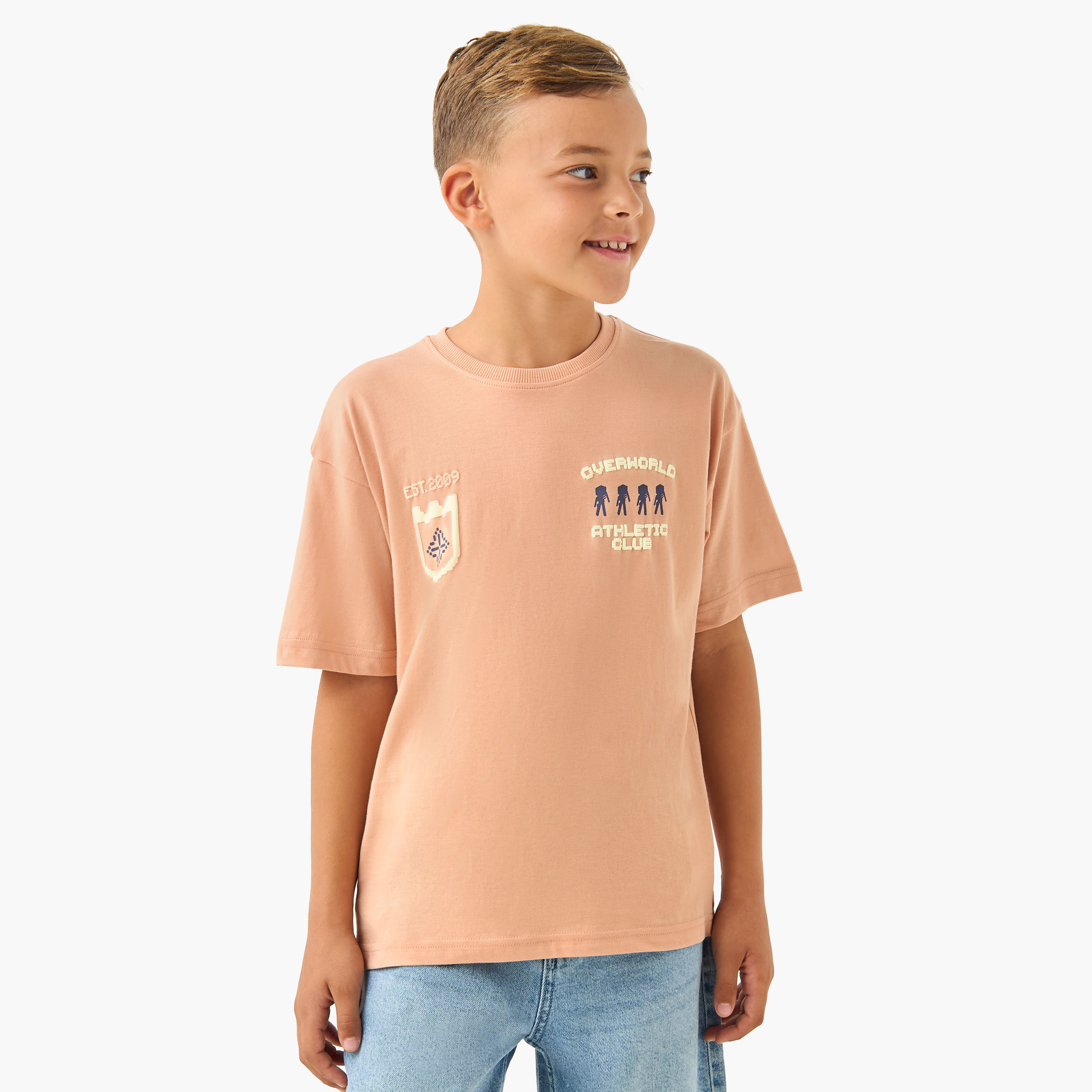 Minecraft Crew Neck Short Sleeves T-shirt with Graphic Print-boys-clothing-tshirtsandpolos-image-3