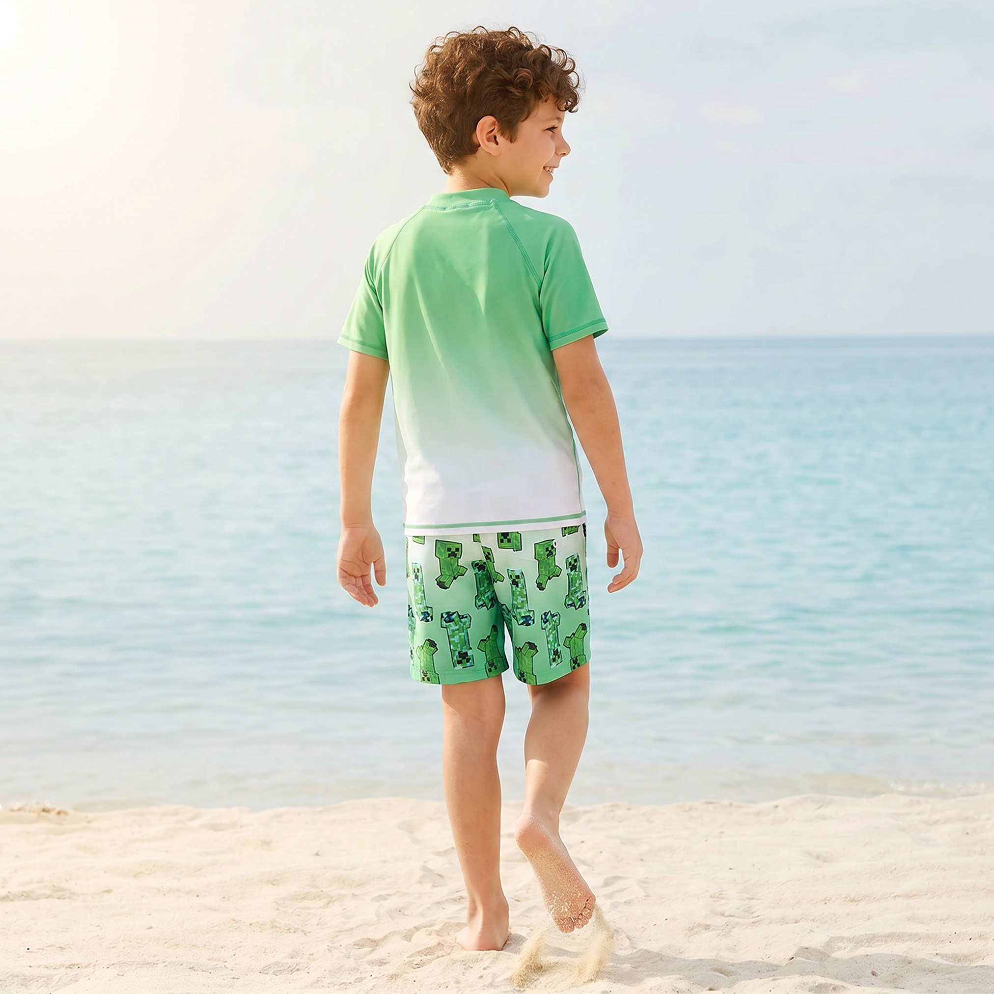 Minecraft Boys Swim T-shirt and Shorts Set-boys-clothing-swimwear-image-2