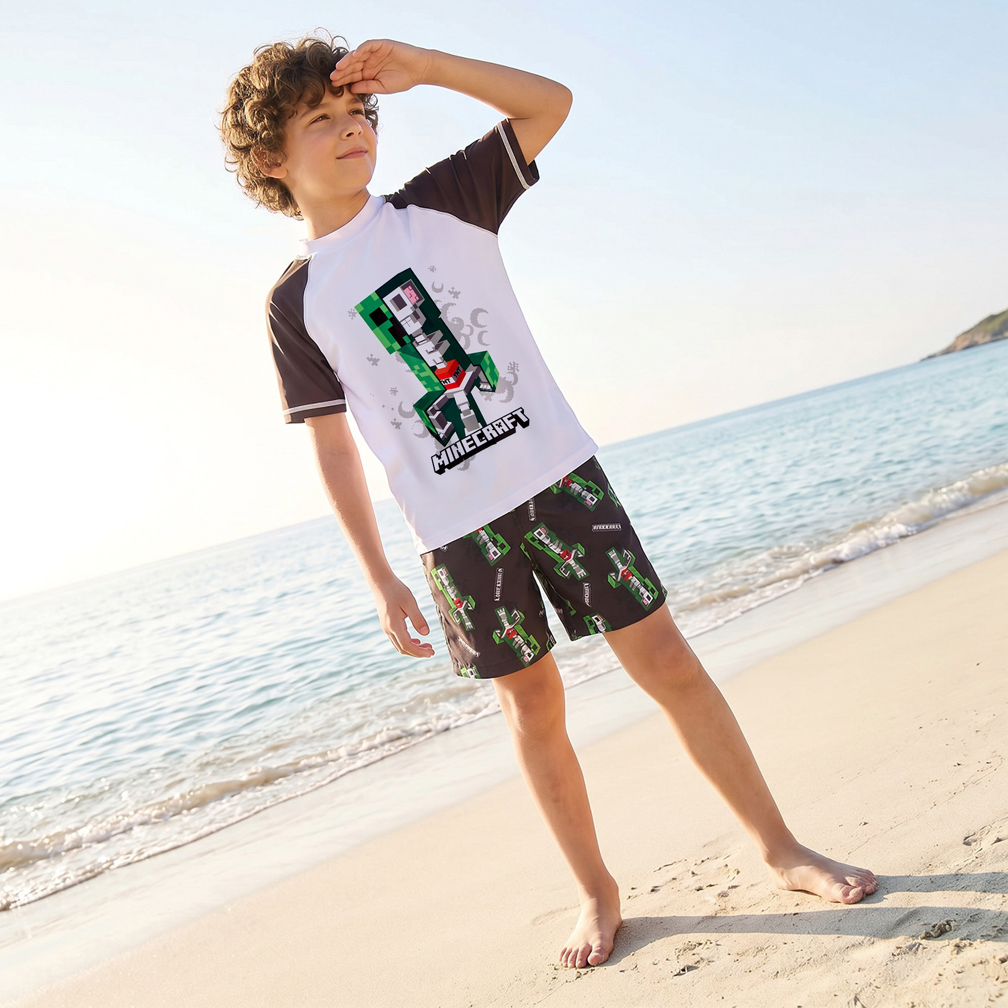 Minecraft Boys Swim T-shirt and Shorts Set-boys-clothing-swimwear-image-4