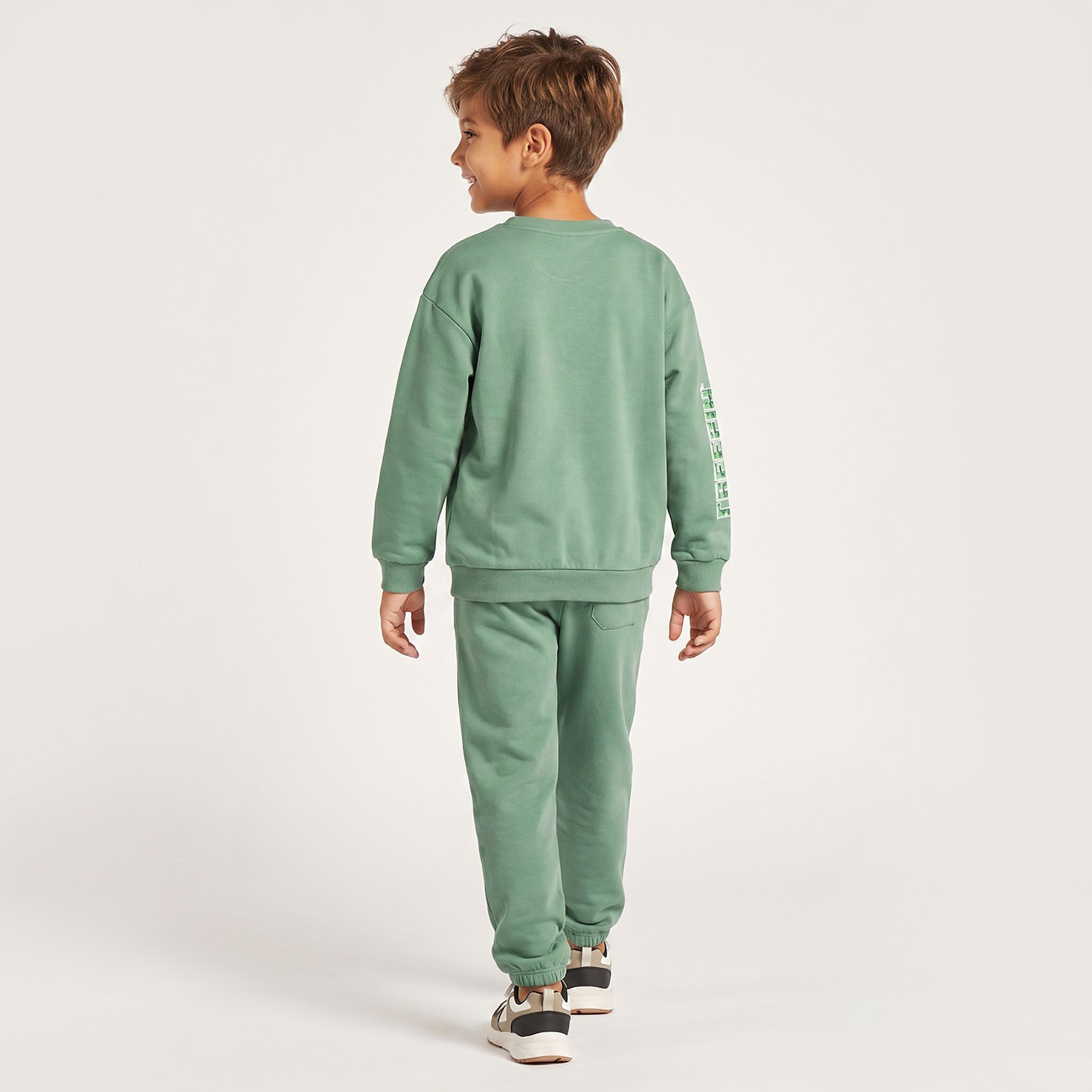 Minecraft Crew Neck Long Sleeves Sweatshirt and Joggers Set with Graphic Print-boys-clothing-setsandcoords-image-2
