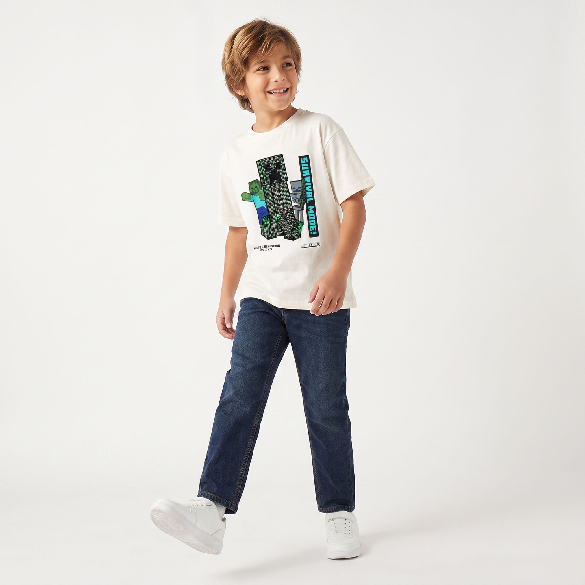 Minecraft Crew Neck Short Sleeves T-shirt with Graphic Print-boys-clothing-tshirtsandpolos-image-3