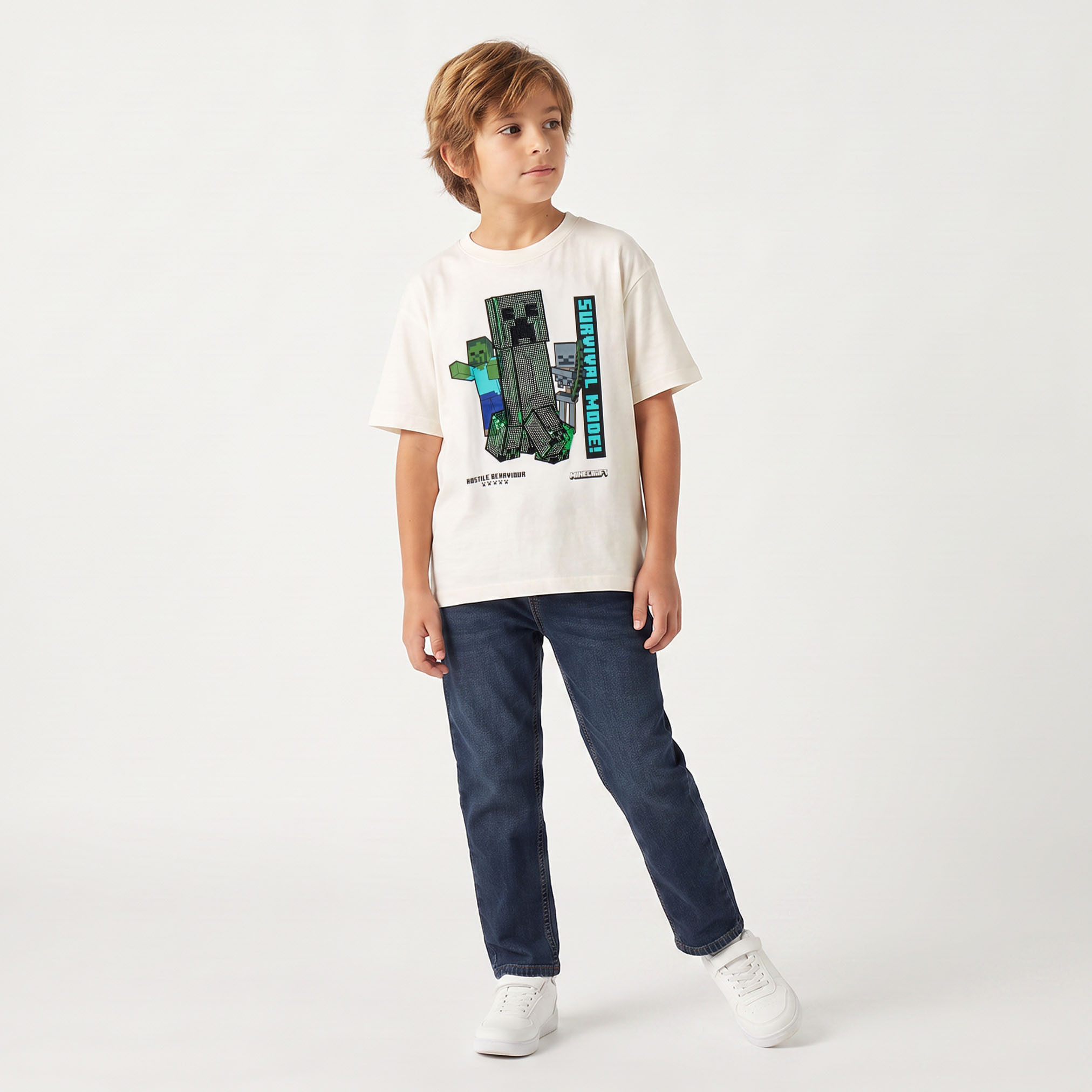 Minecraft Crew Neck Short Sleeves T-shirt with Graphic Print-boys-clothing-tshirtsandpolos-image-5