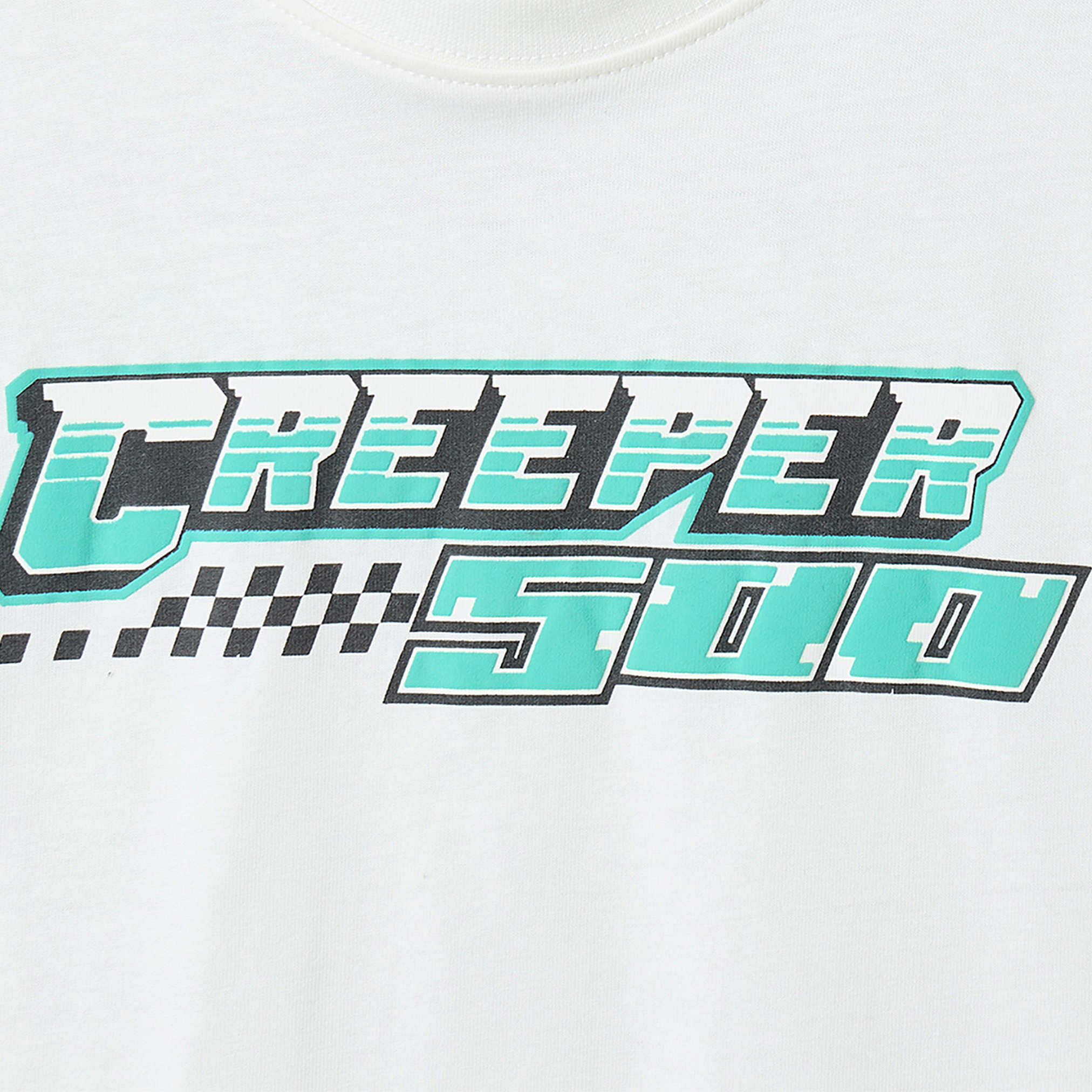 طقم تيشيرت بياقة مستديرة وأكمام قصيرة وشورت بطبعة ماينكرافت من جرافيك-boys-clothing-setsandcoords-image-5