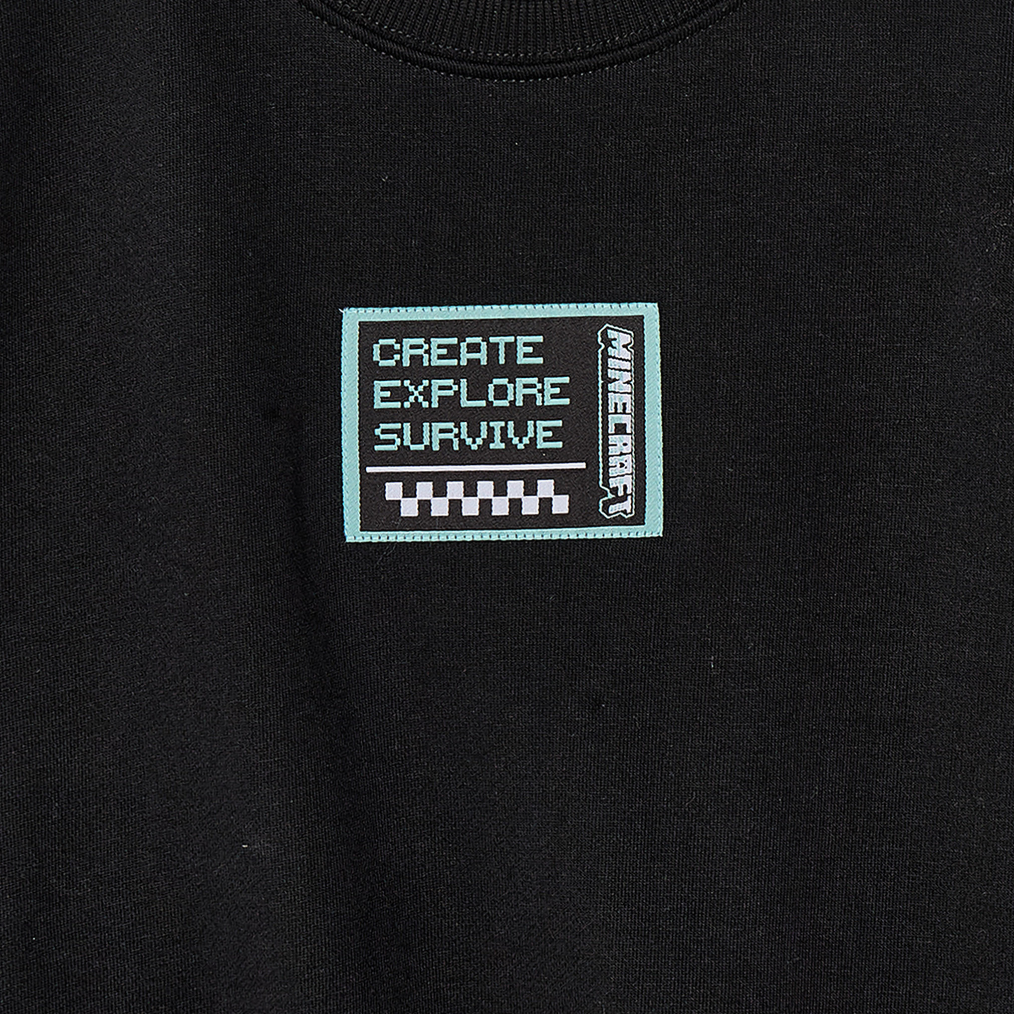 Minecraft Printed Sweatshirt with Long Sleeves-boys-clothing-winterwear-sweatshirts-image-5