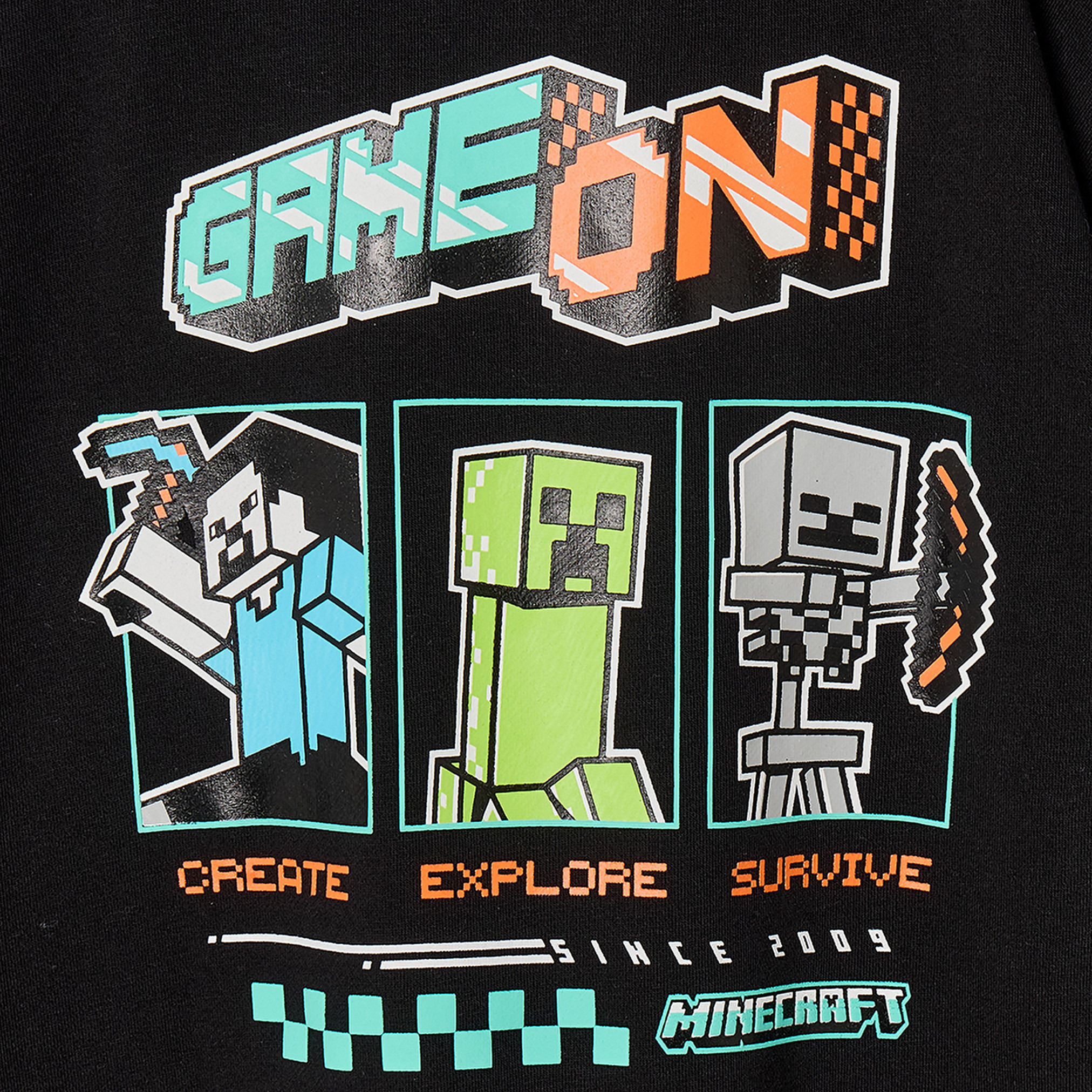 Minecraft Printed Sweatshirt with Long Sleeves-boys-clothing-winterwear-sweatshirts-image-6