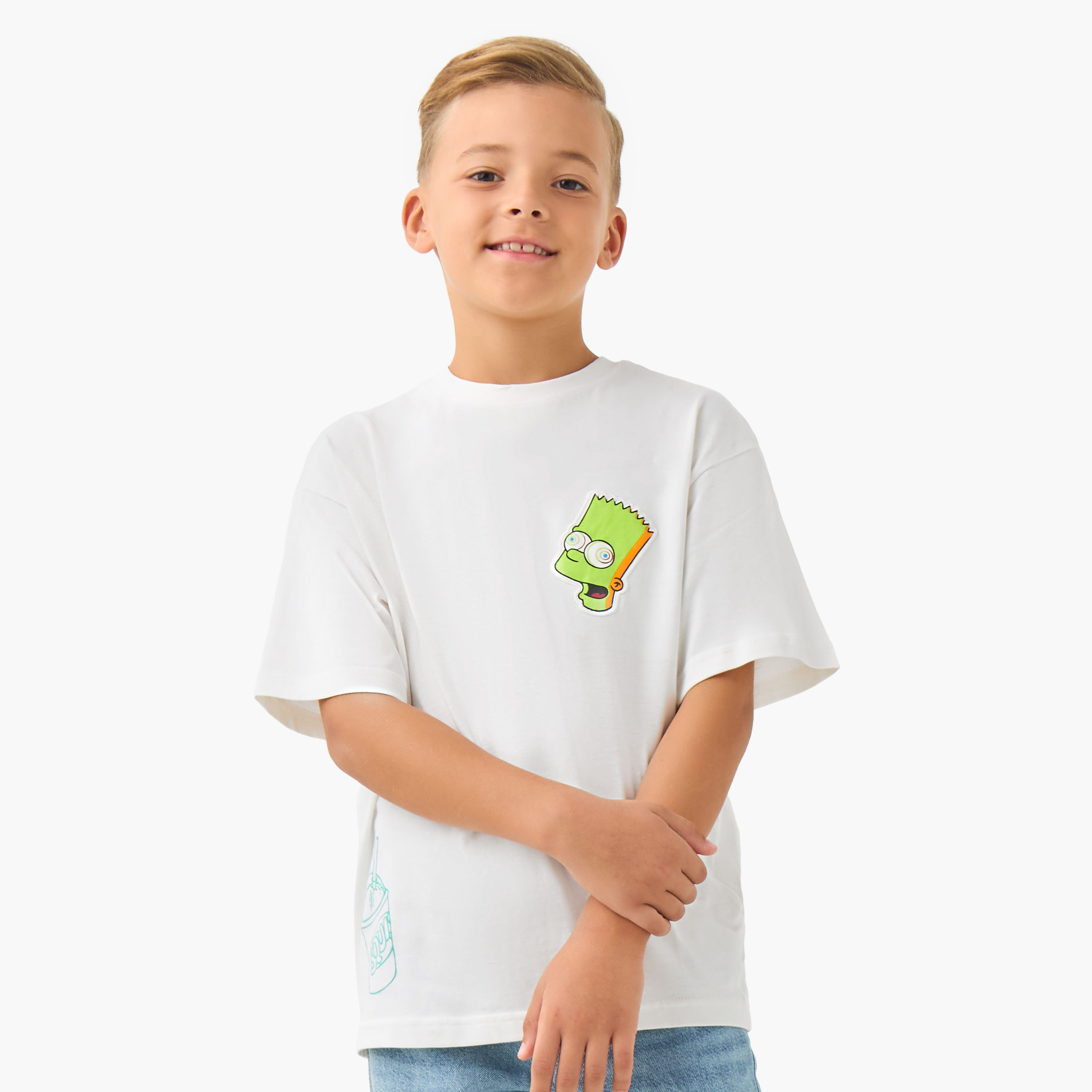 Minecraft Boys Crew Neck T-shirt with Simpson Print - Cotton - Short Sleeves-boys-clothing-tshirtsandpolos-image-1