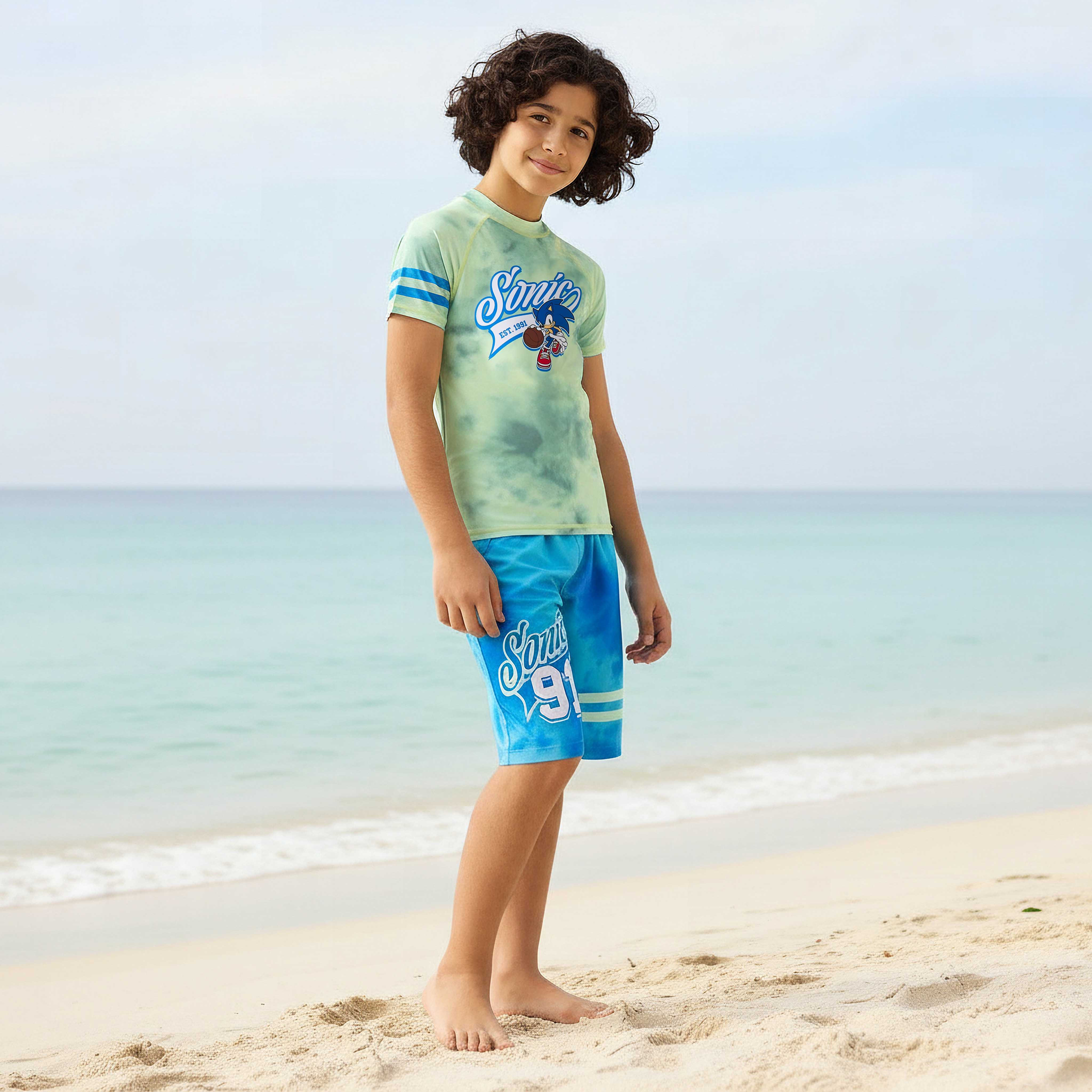 Boys Sonic the Hedgehog Print Swimwear-boys-clothing-swimwear-image-1