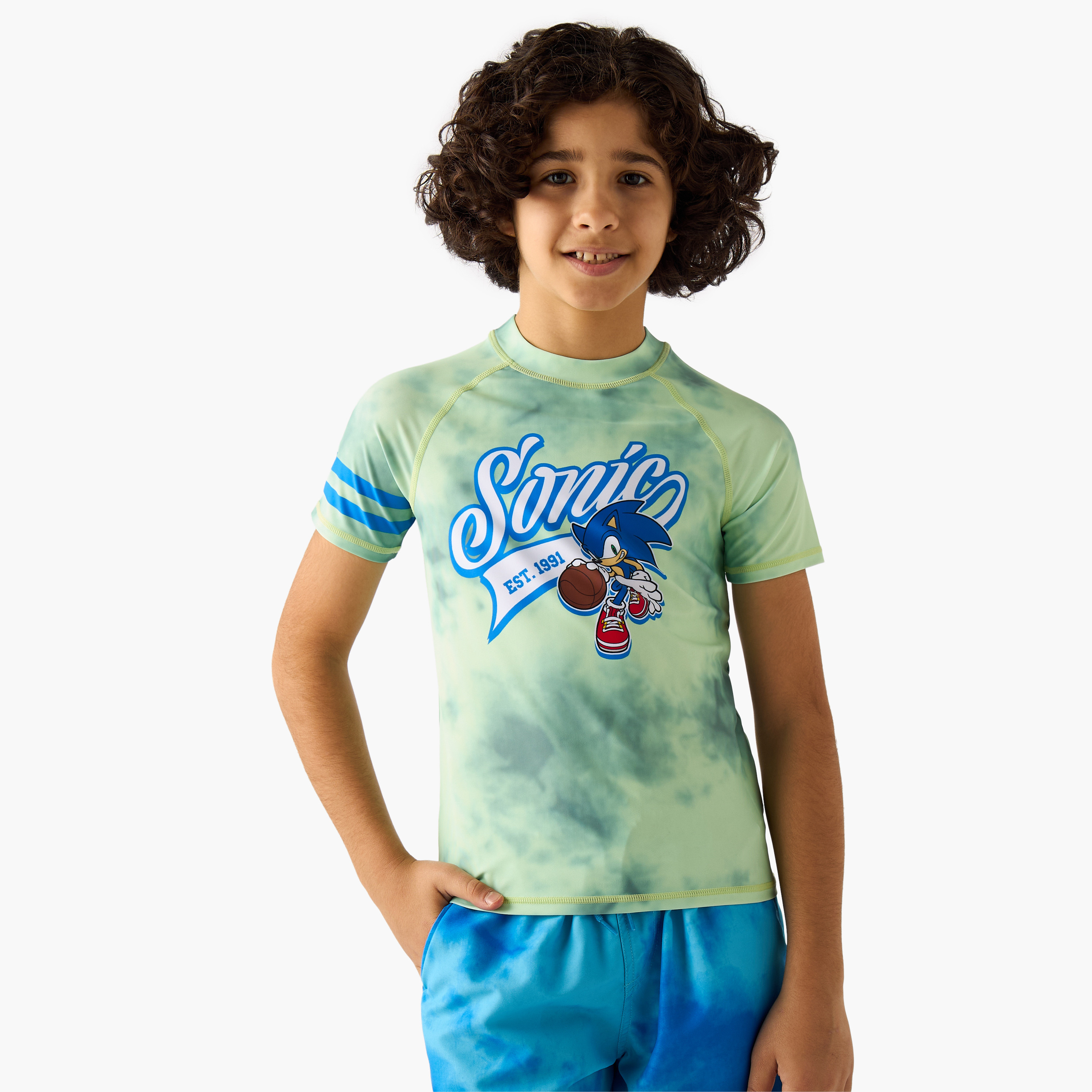 Boys Sonic the Hedgehog Print Swimwear-boys-clothing-swimwear-image-2