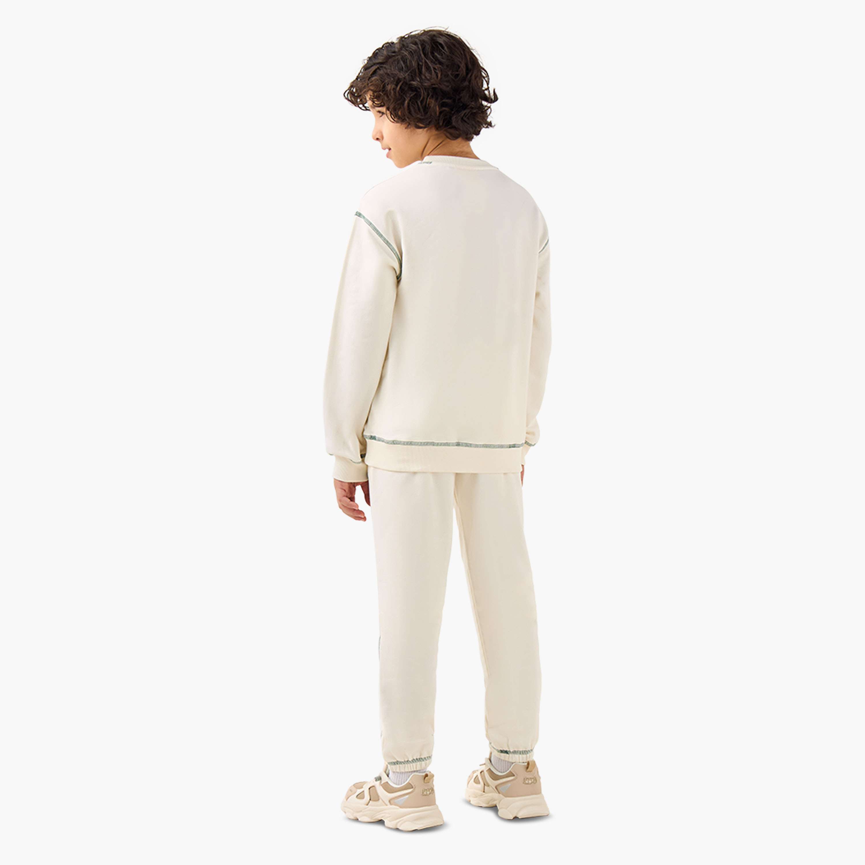 Boys Sweatshirt and Joggers Set with Snoopy Varsity Print - Long Sleeves - Crew Neck-boys-clothing-setsandcoords-image-4