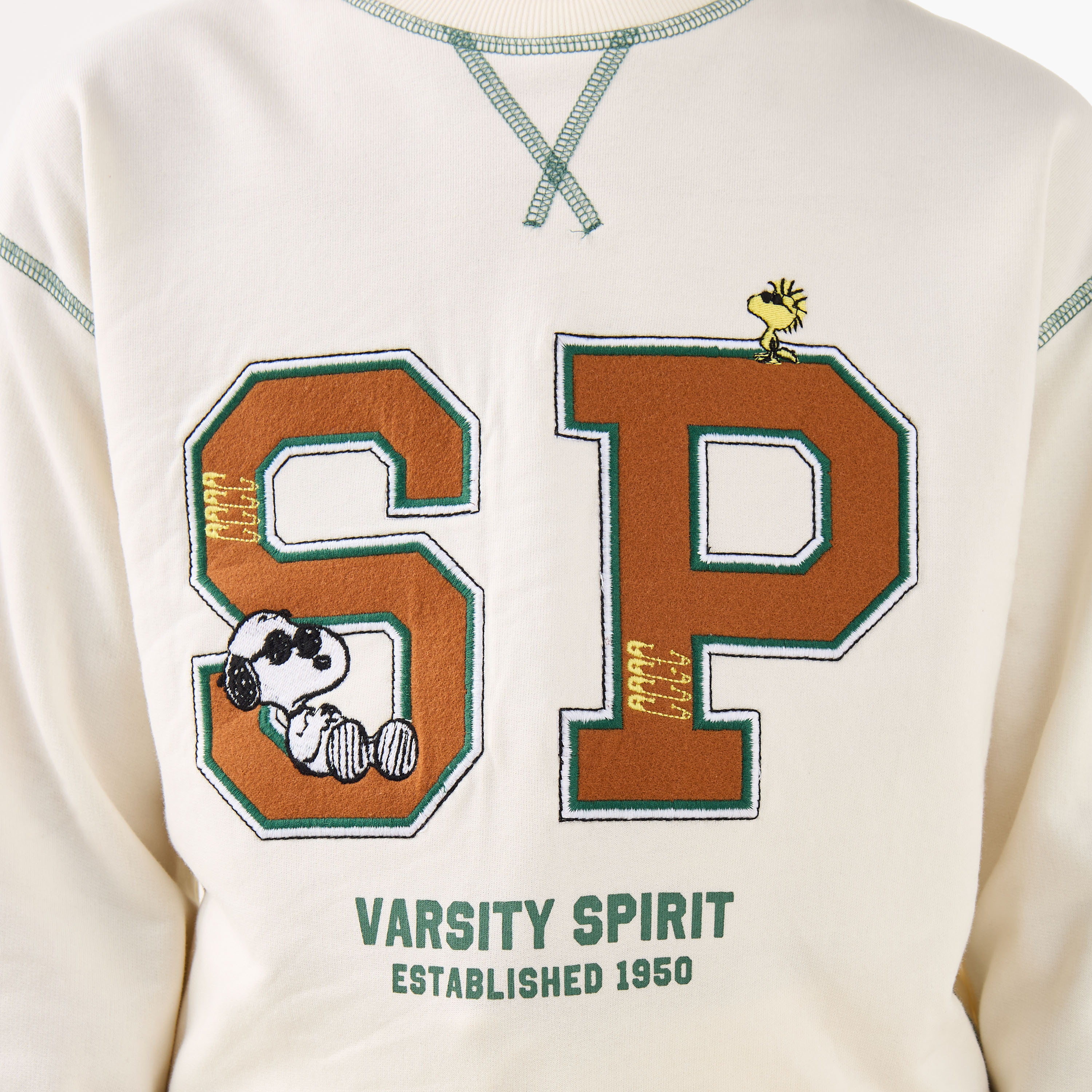 Boys Sweatshirt and Joggers Set with Snoopy Varsity Print - Long Sleeves - Crew Neck-boys-clothing-setsandcoords-image-7