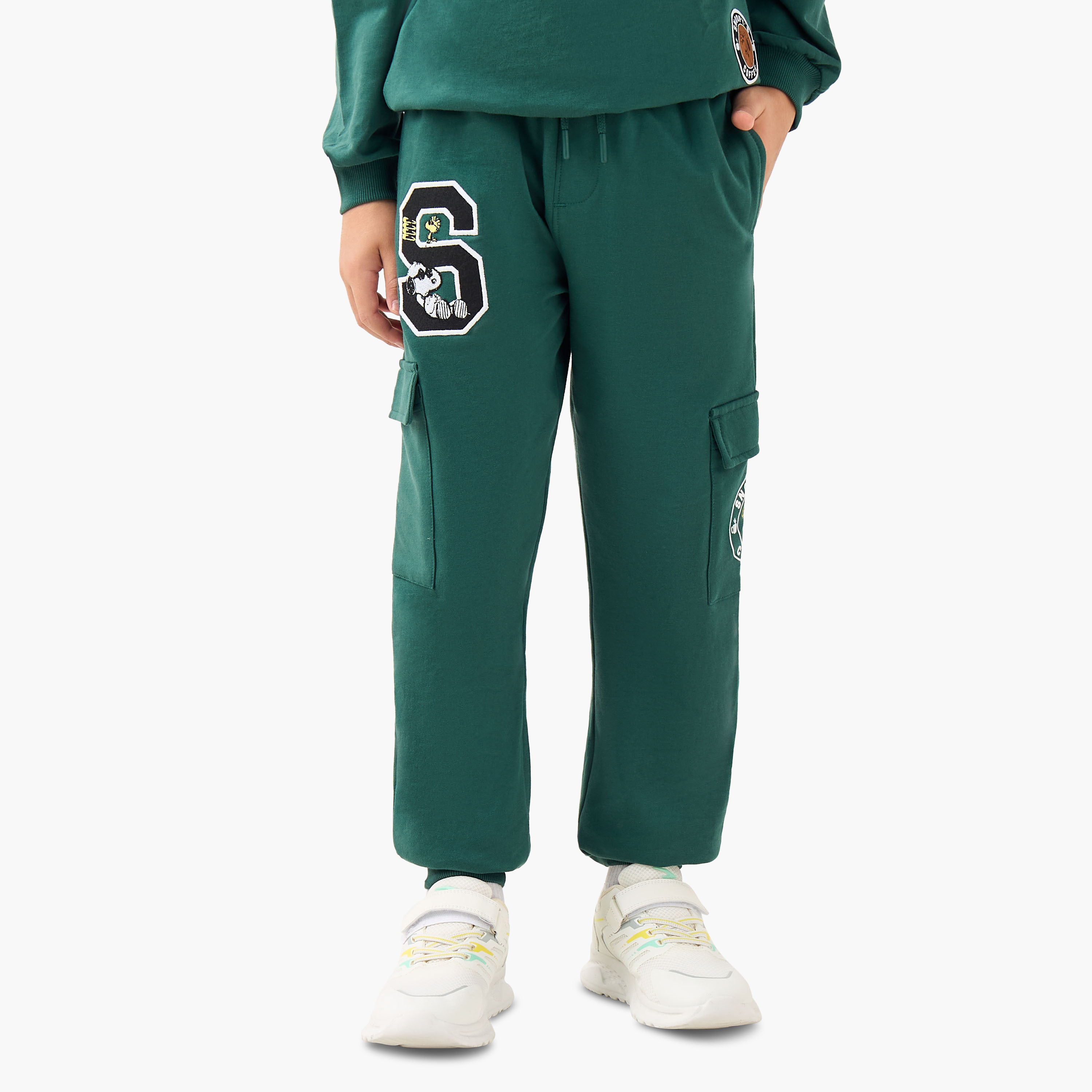 Boys Sweatshirt and Joggers Set with Snoopy Print - Cotton - Long Sleeves - Crew Neck-boys-clothing-setsandcoords-image-3