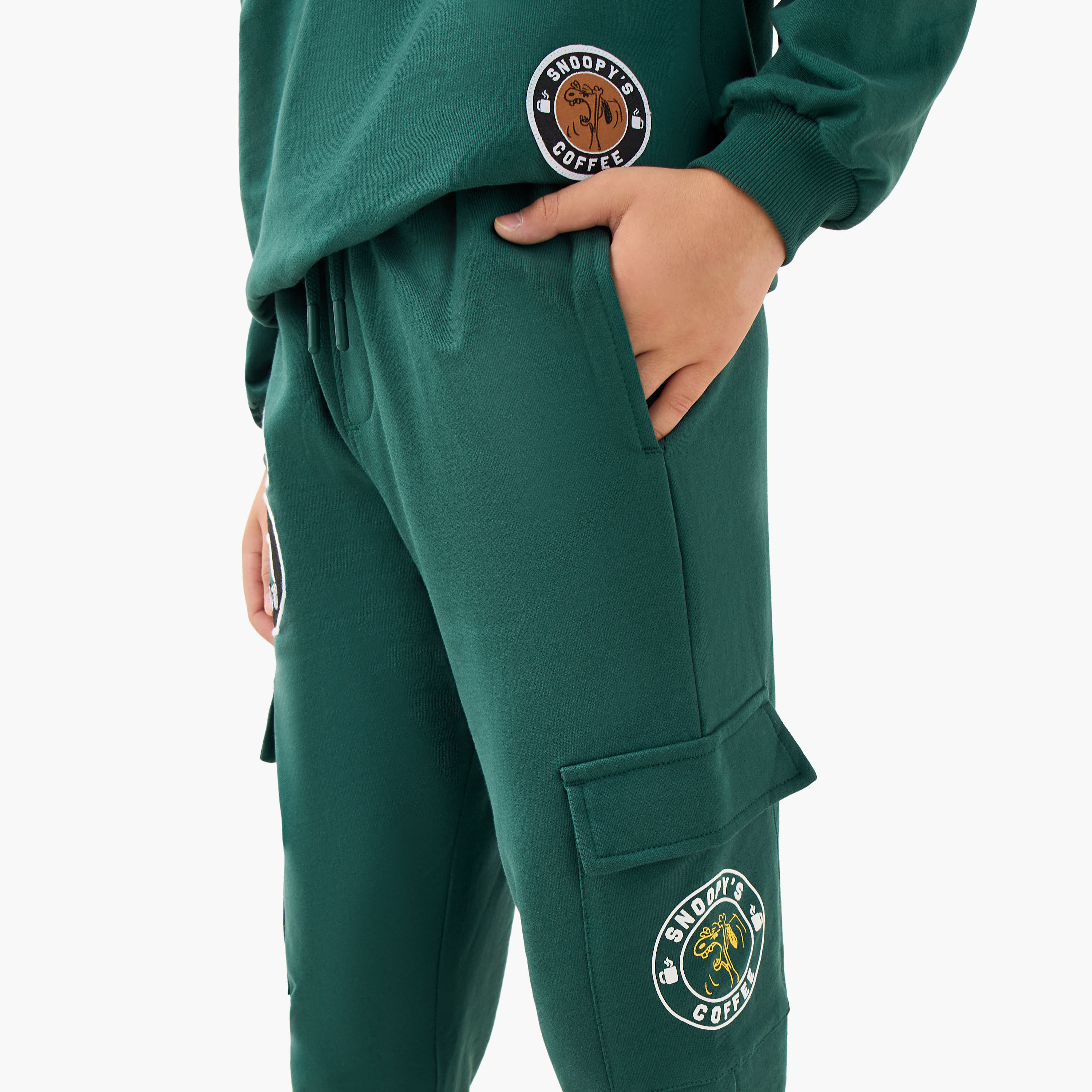 Boys Sweatshirt and Joggers Set with Snoopy Print - Cotton - Long Sleeves - Crew Neck-boys-clothing-setsandcoords-image-5