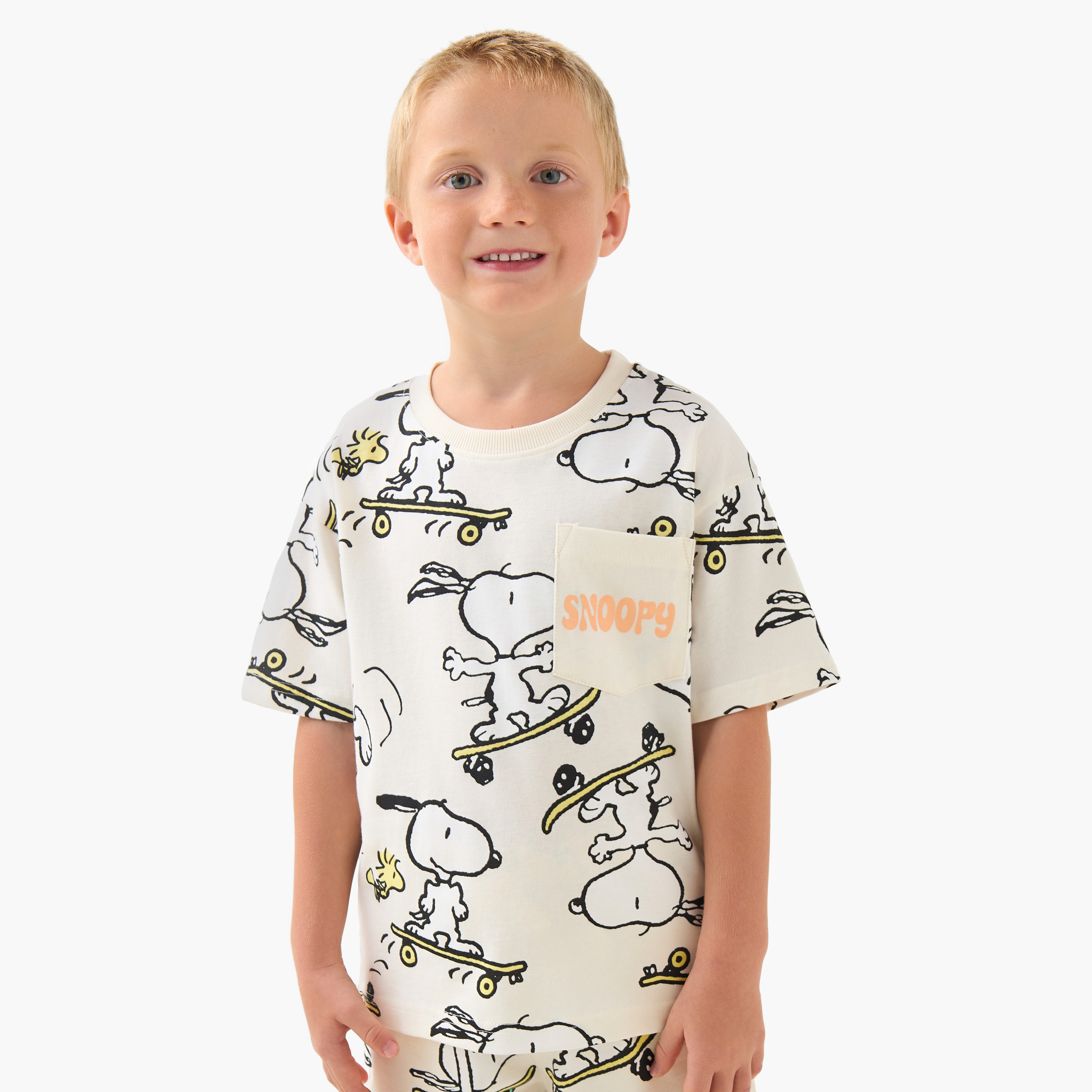 CLPG Round Neck Short Sleeves T-shirt and Shorts Set with Pockets-boys-clothing-setsandcoords-image-2