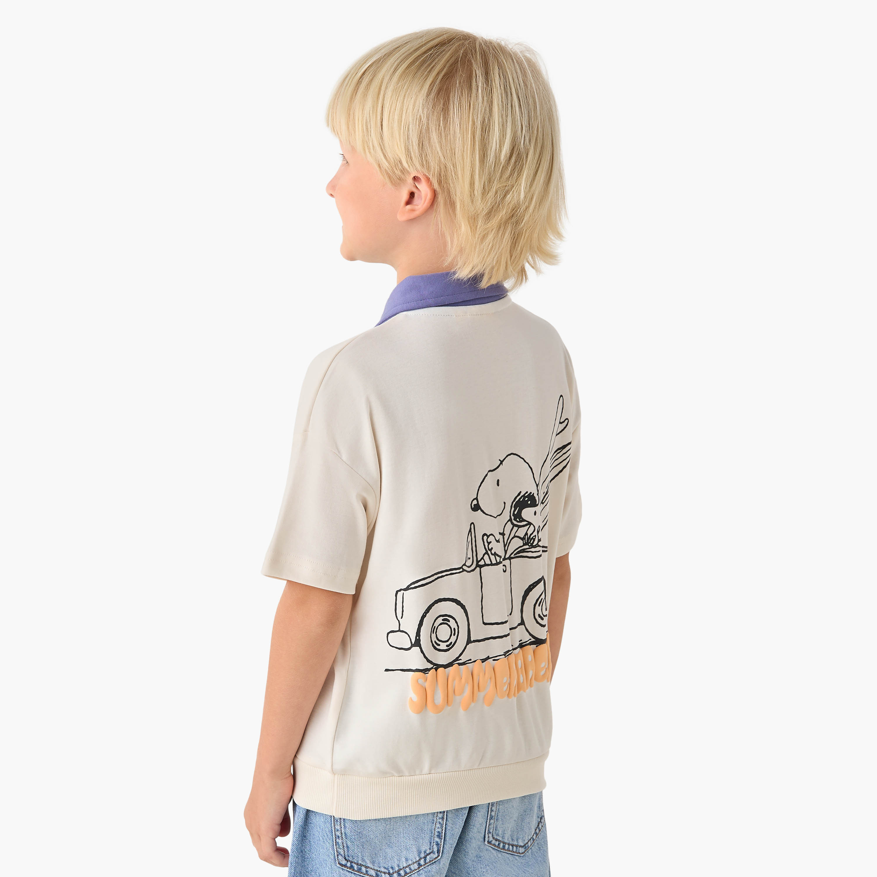 تيشيرت بطبعات سنوبي وياقة عادية وأكمام قصيرة-boys-clothing-tshirtsandpolos-image-3