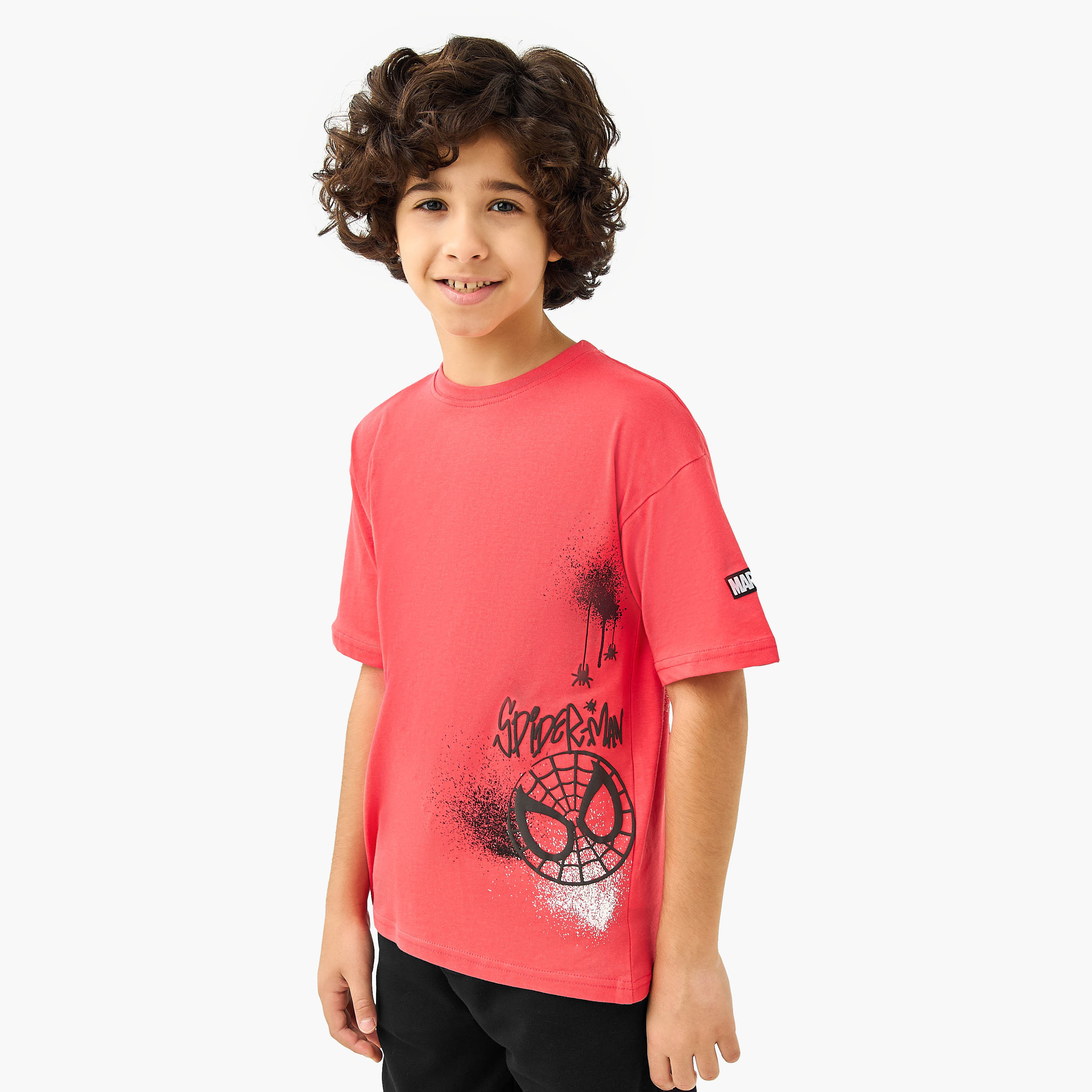 Spider-Man Print T-shirt with Short Sleeves-boys-clothing-tshirtsandpolos-image-3