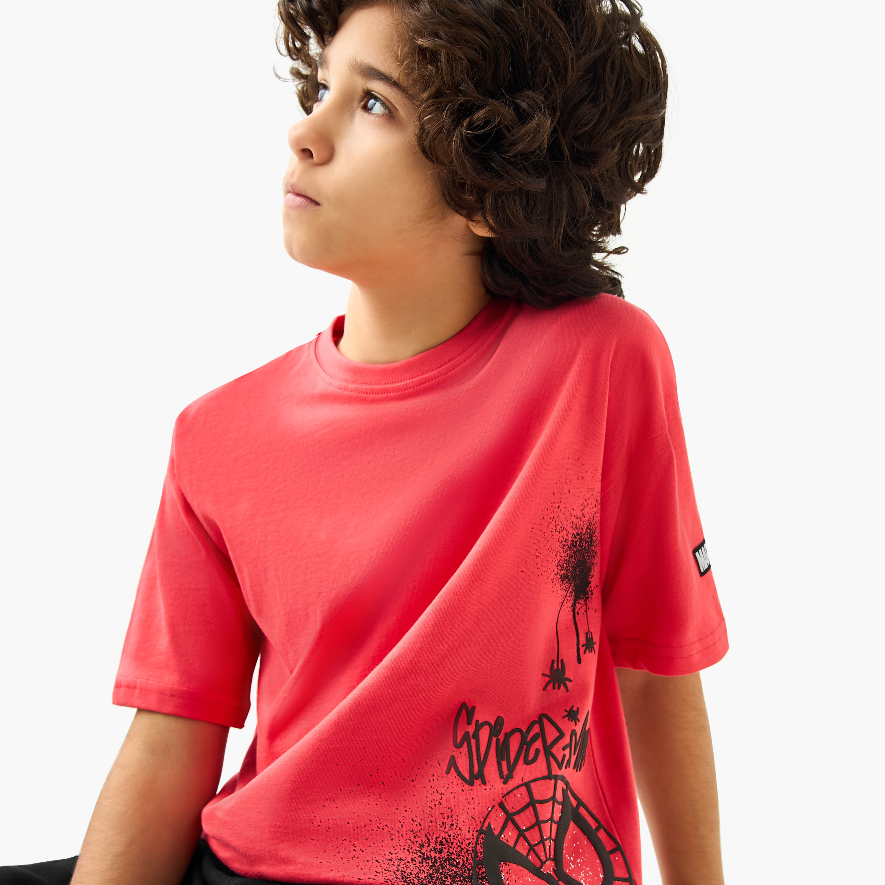 Spider-Man Print T-shirt with Short Sleeves-boys-clothing-tshirtsandpolos-image-4