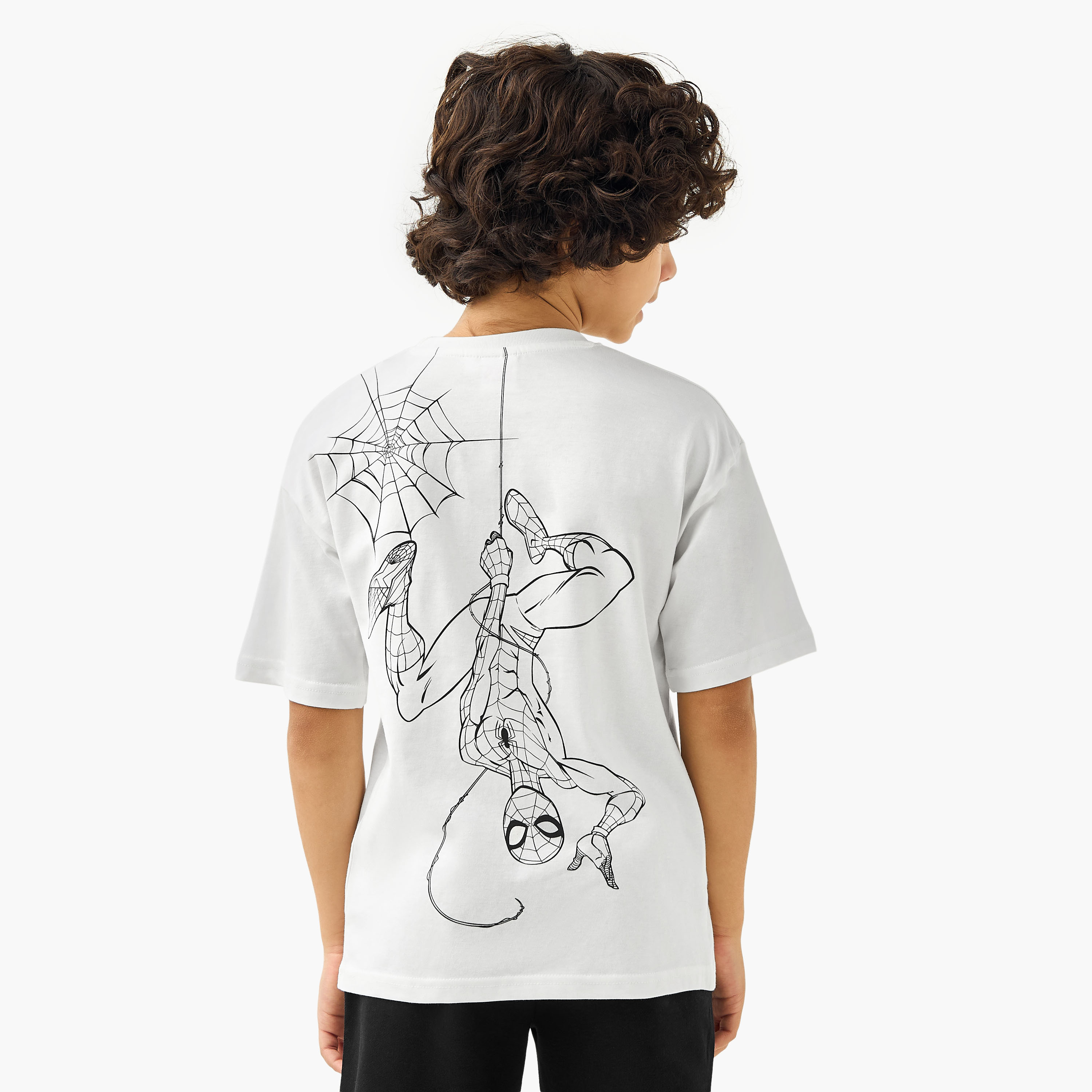 Spider-Man Print T-Shirt with Short Sleeves-boys-clothing-tshirtsandpolos-image-1