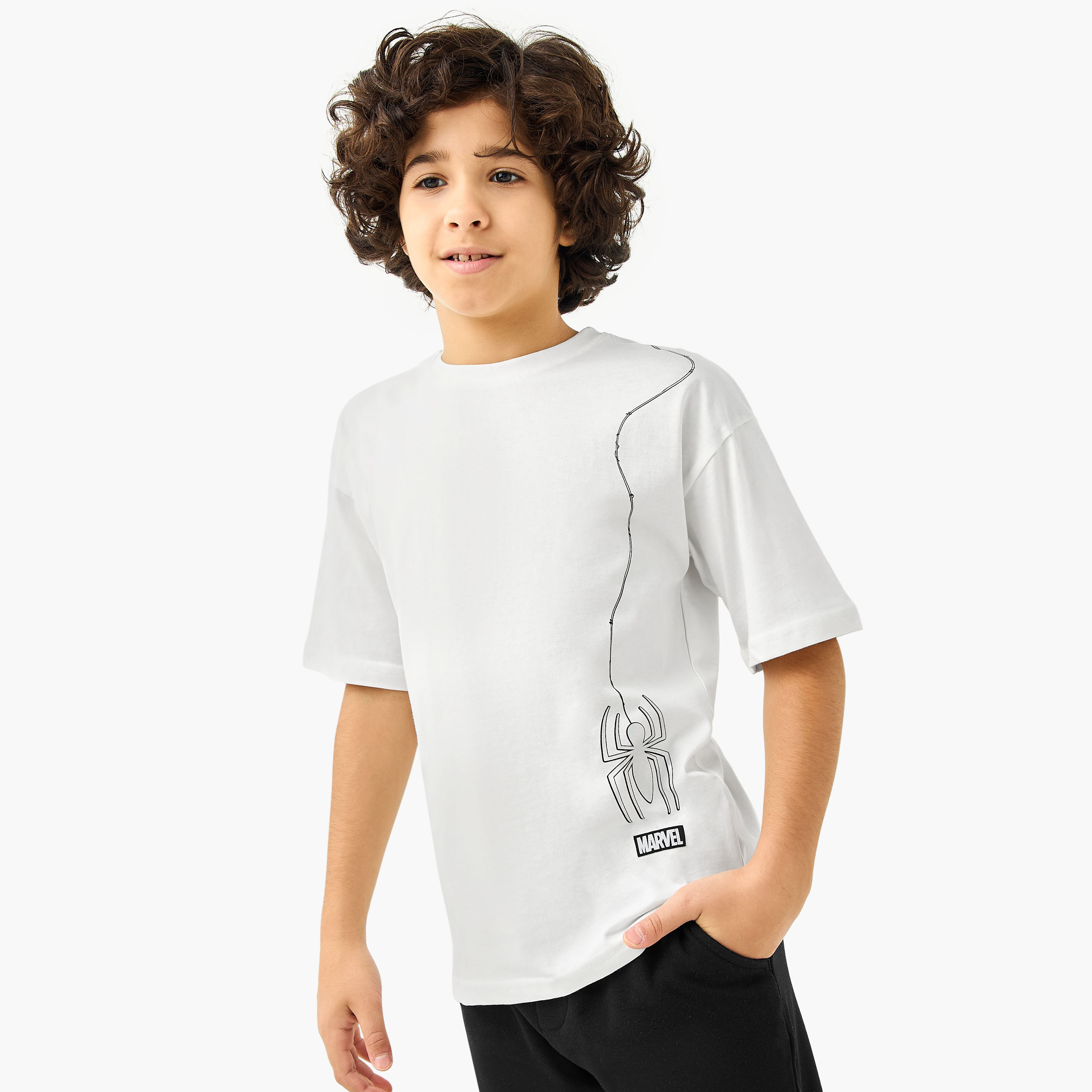 Spider-Man Print T-Shirt with Short Sleeves-boys-clothing-tshirtsandpolos-image-3