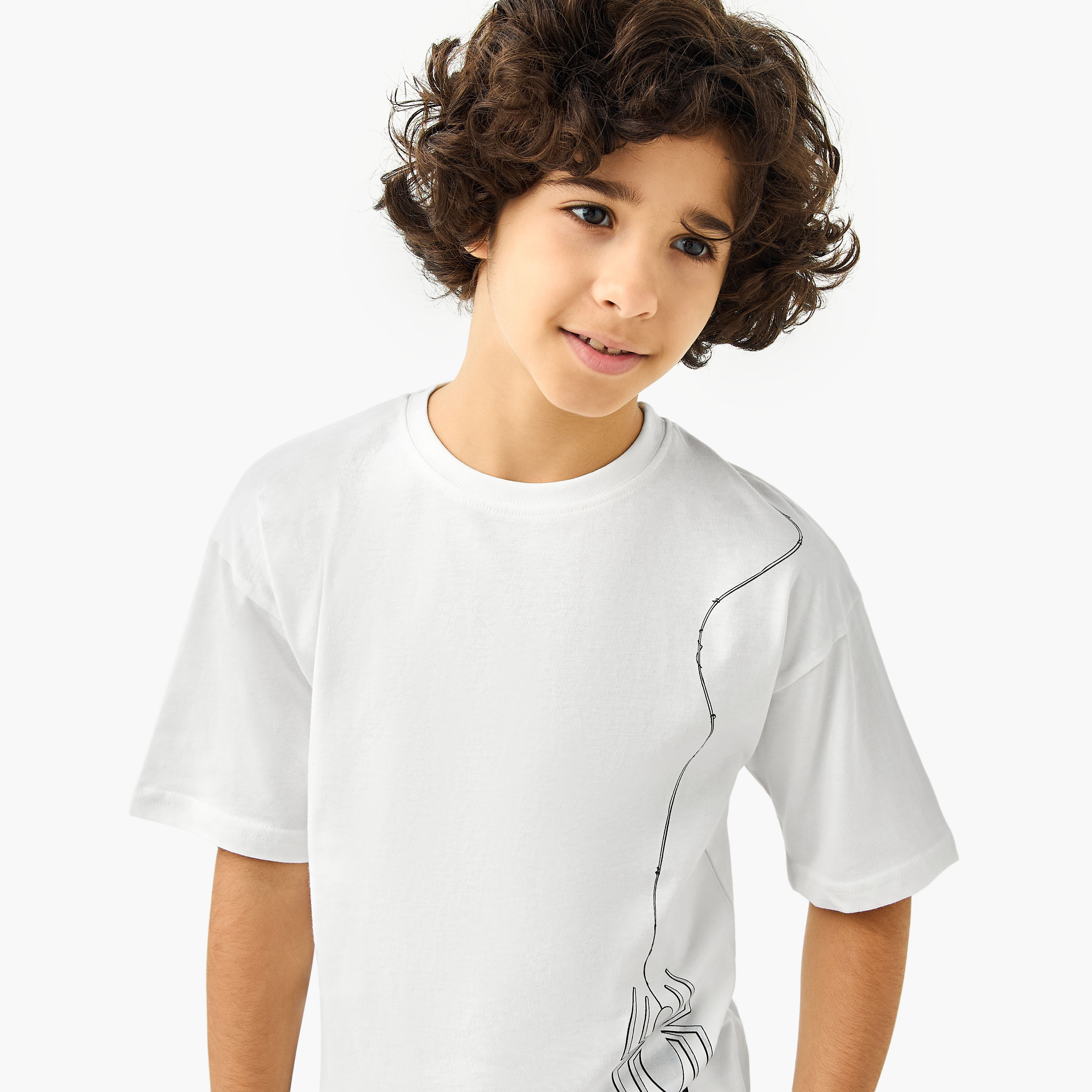 Spider-Man Print T-Shirt with Short Sleeves-boys-clothing-tshirtsandpolos-image-5