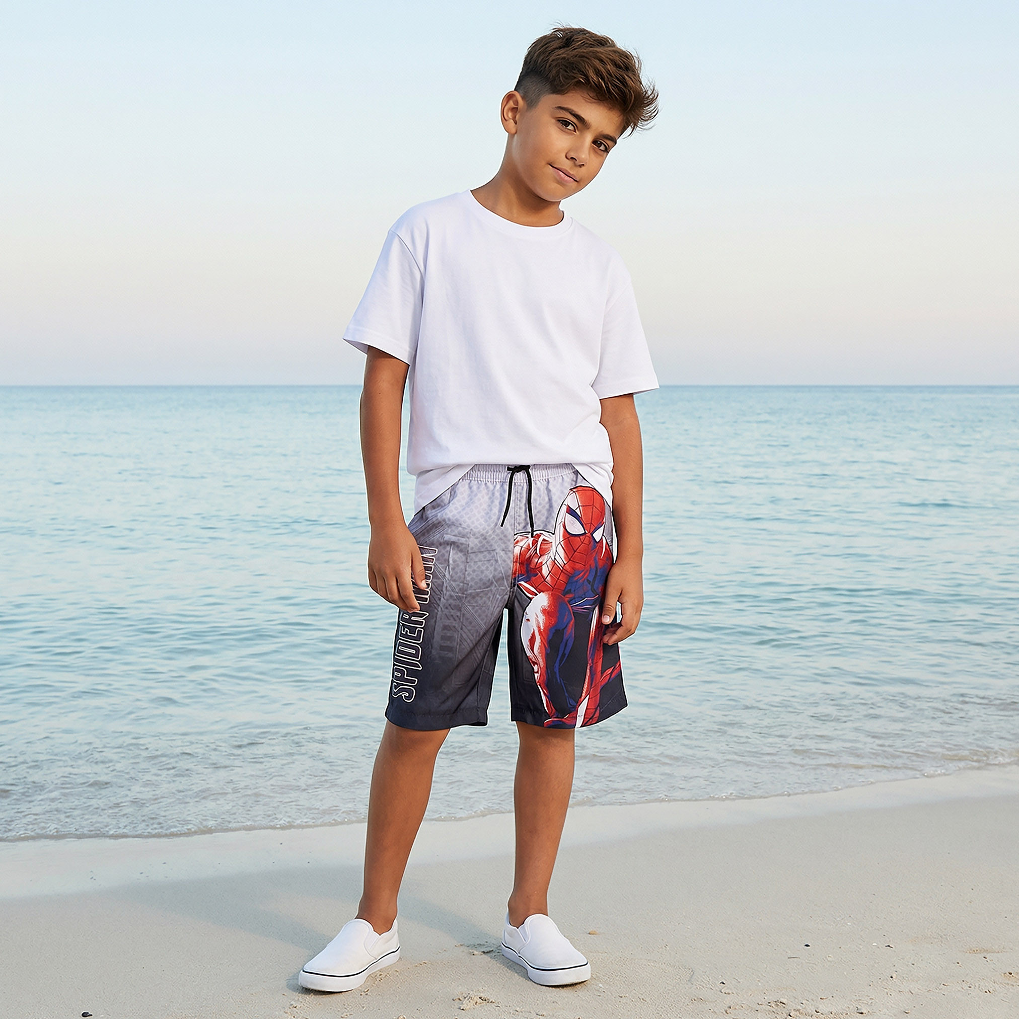Boys Spider-Man Print Swim Shorts-sports-boys-clothing-swimwear-image-2