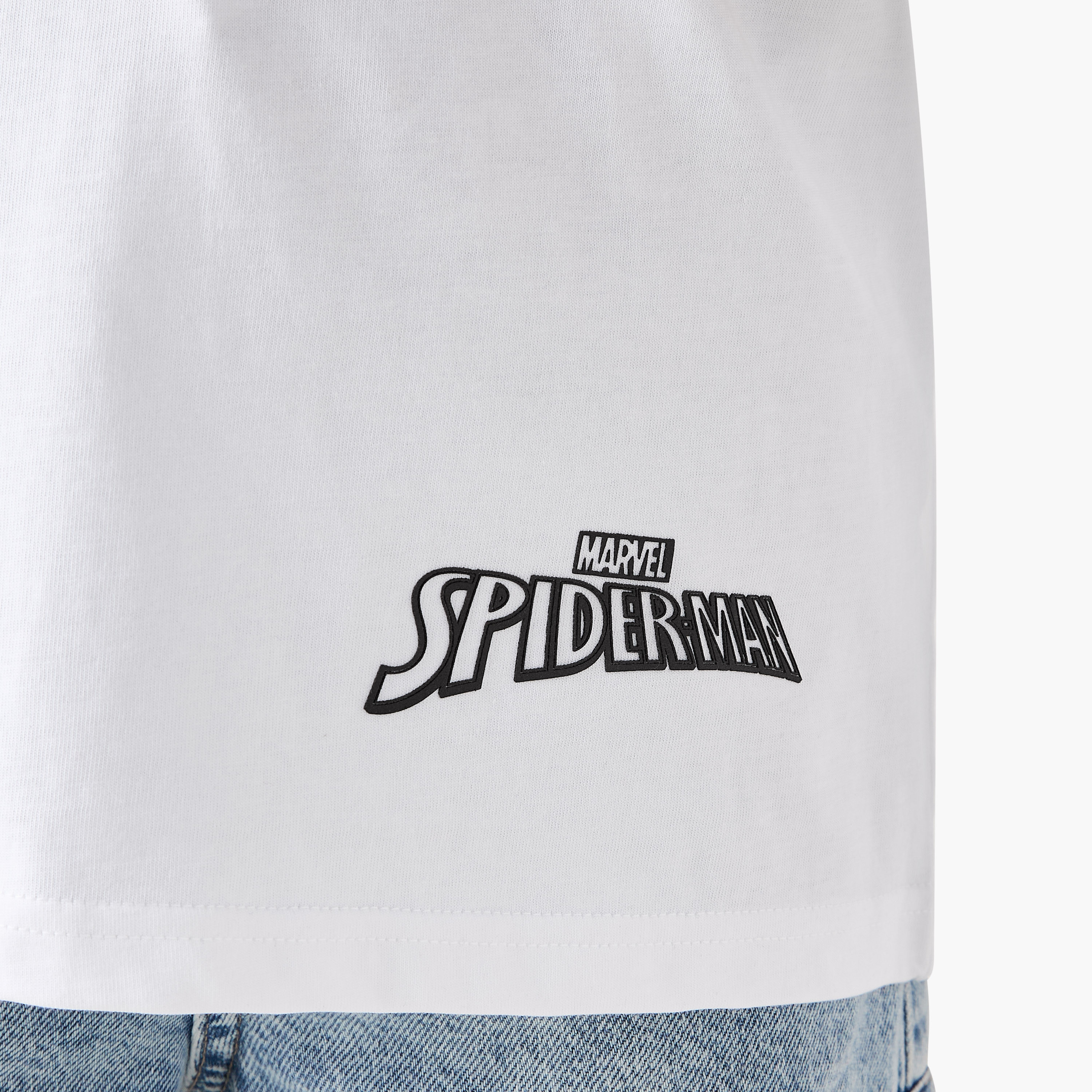 Spider-Man Print Crew Neck T-shirt with Short Sleeves-boys-clothing-tshirtsandpolos-image-5