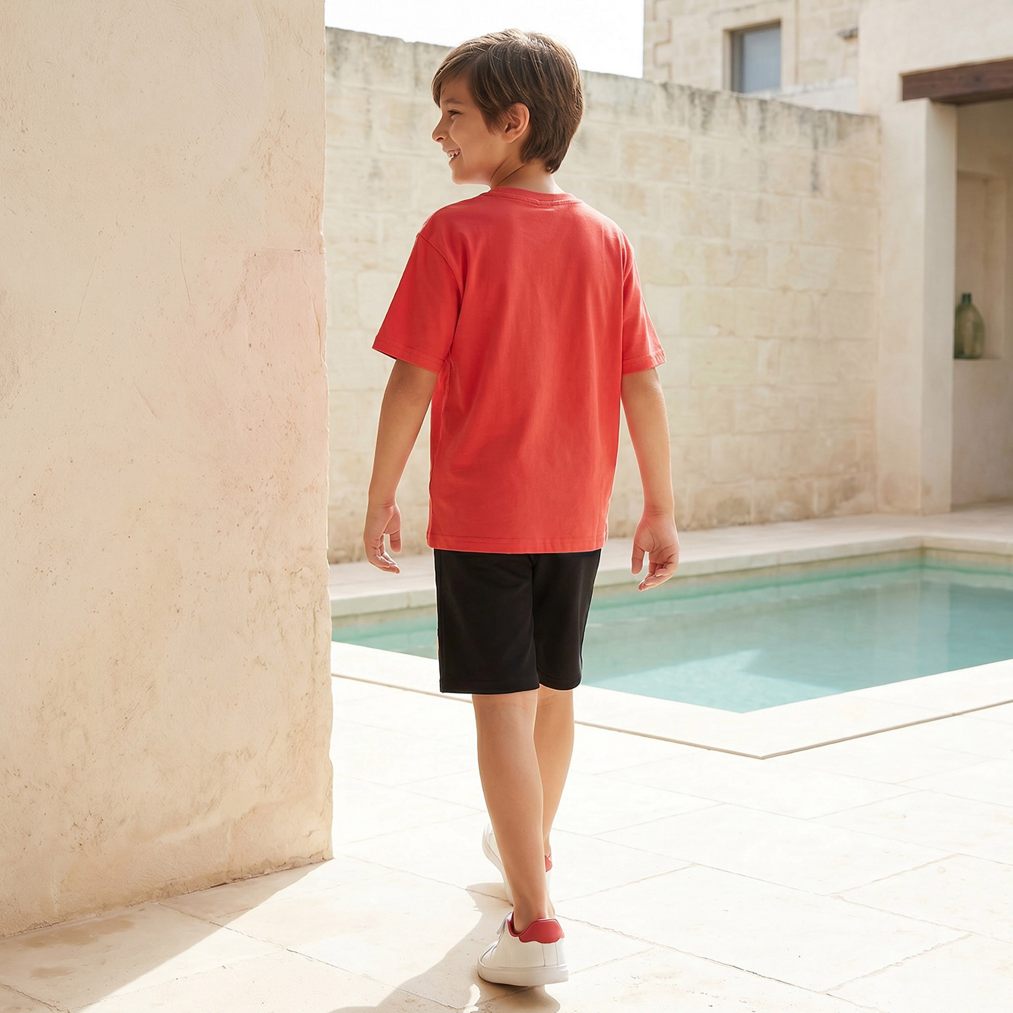 Crew Neck Short Sleeves T-shirt and Shorts Set with Spider-Man Print-boys-clothing-setsandcoords-image-4