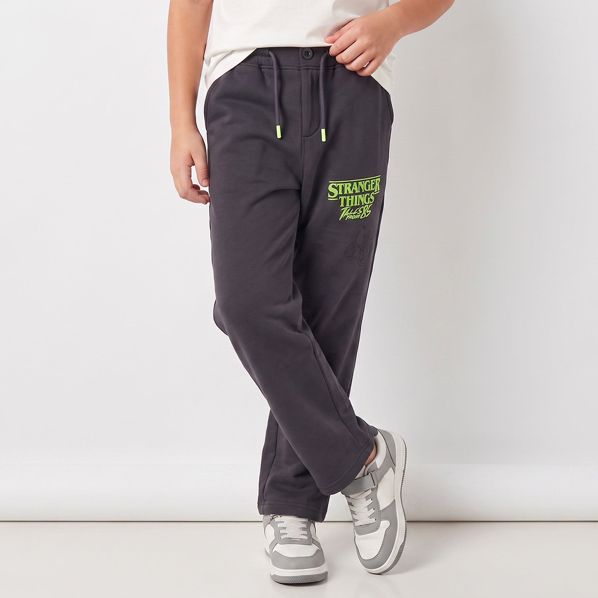 Netflix Elasticated Drawstring Waist Track Pants with Stranger Things Print-boys-clothing-bottoms-joggersandtrackpants-image-1