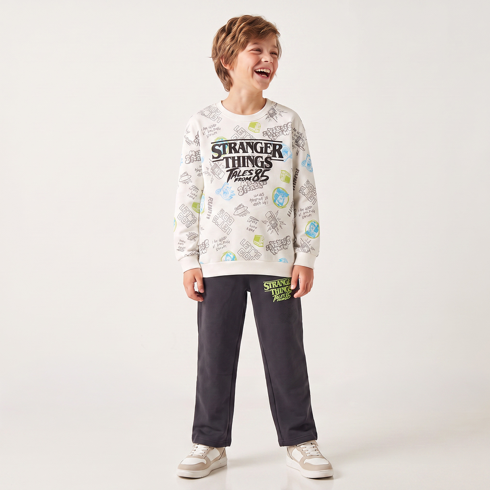 Netflix Crew Neck Sweatshirt with Stranger Things Print-boys-clothing-winterwear-sweatshirts-image-5