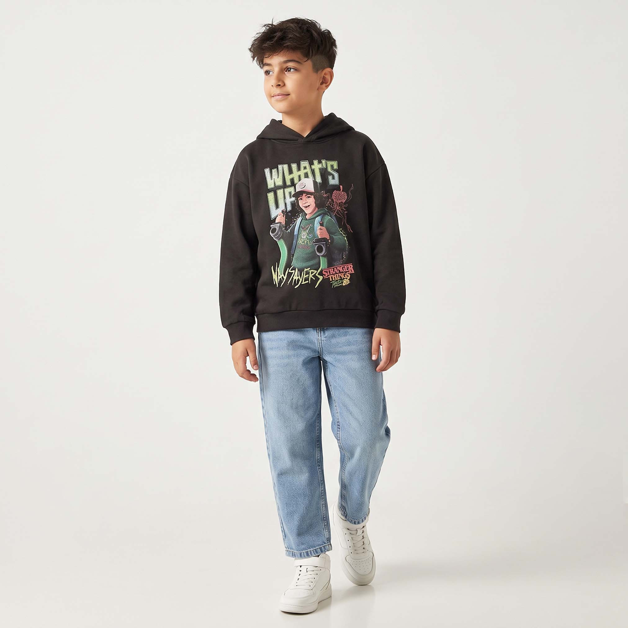 Netflix Hooded Sweatshirt with Stranger Things Print-boys-clothing-winterwear-sweatshirts-image-3