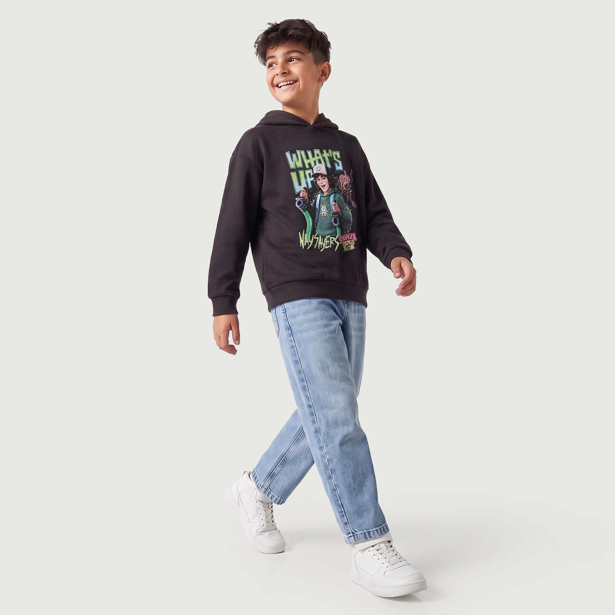Netflix Hooded Sweatshirt with Stranger Things Print-boys-clothing-winterwear-sweatshirts-image-5
