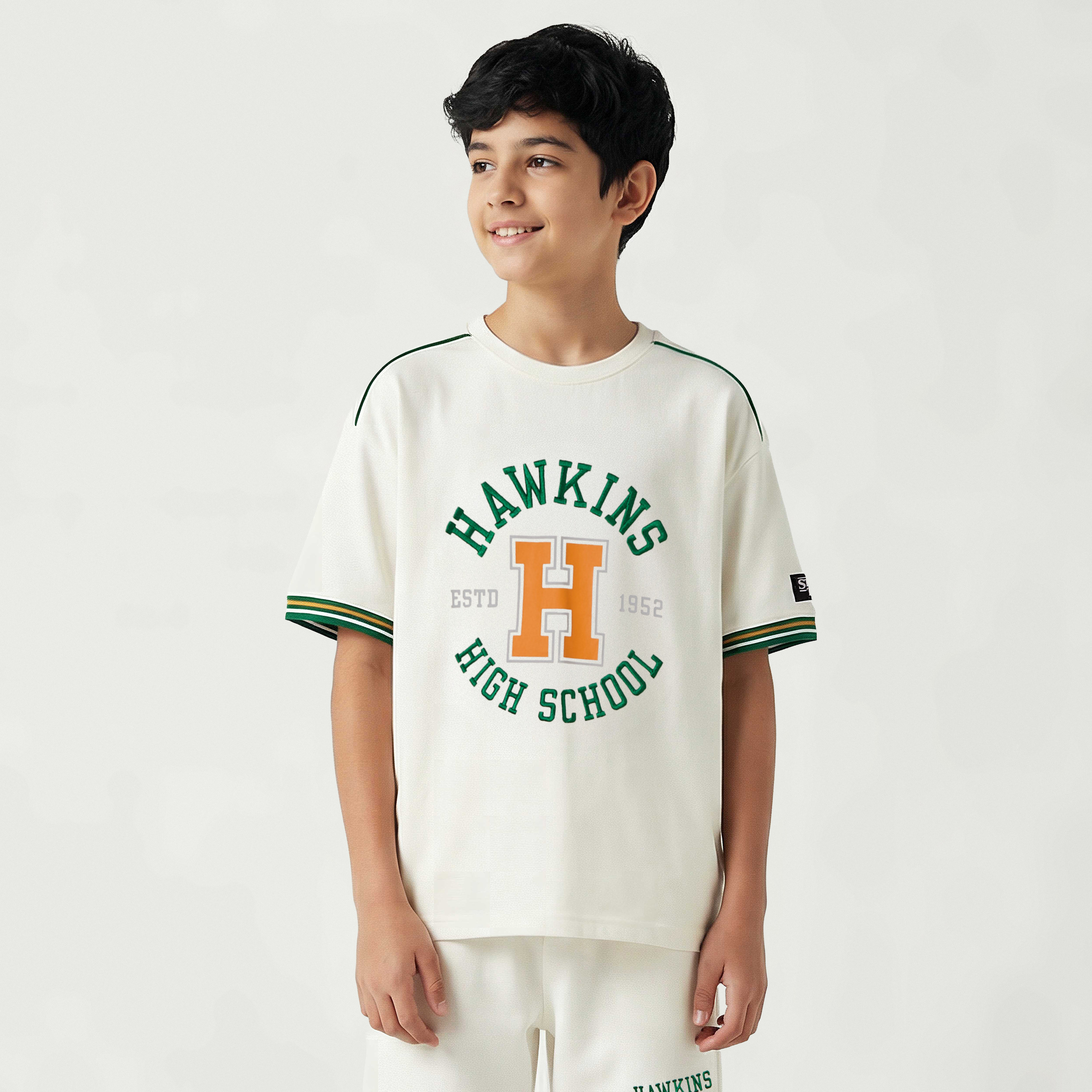 Netflix Crew Neck Short Sleeve T-shirt and Shorts Set with Stranger Things Print-boys-clothing-setsandcoords-image-2