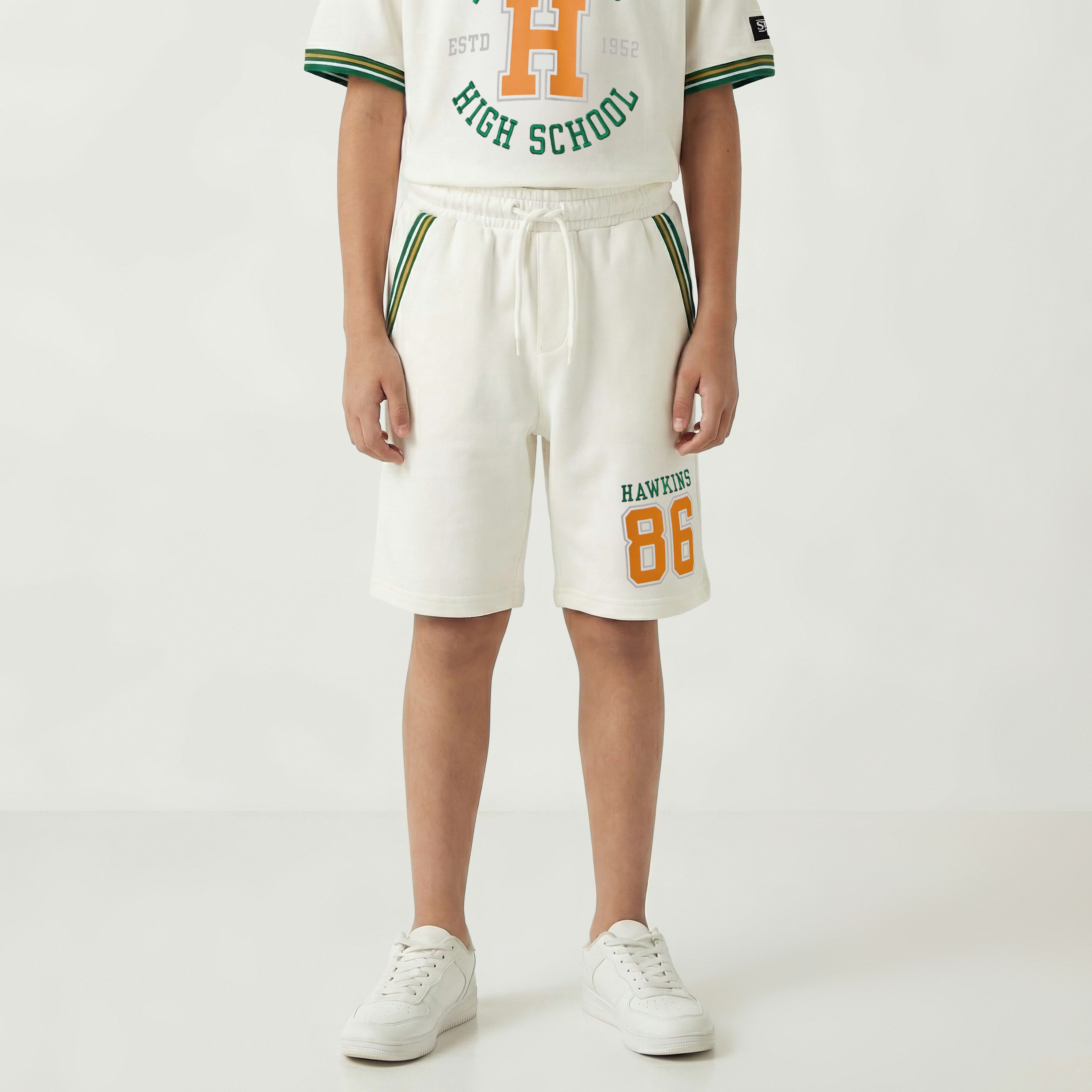 Netflix Crew Neck Short Sleeve T-shirt and Shorts Set with Stranger Things Print-boys-clothing-setsandcoords-image-3