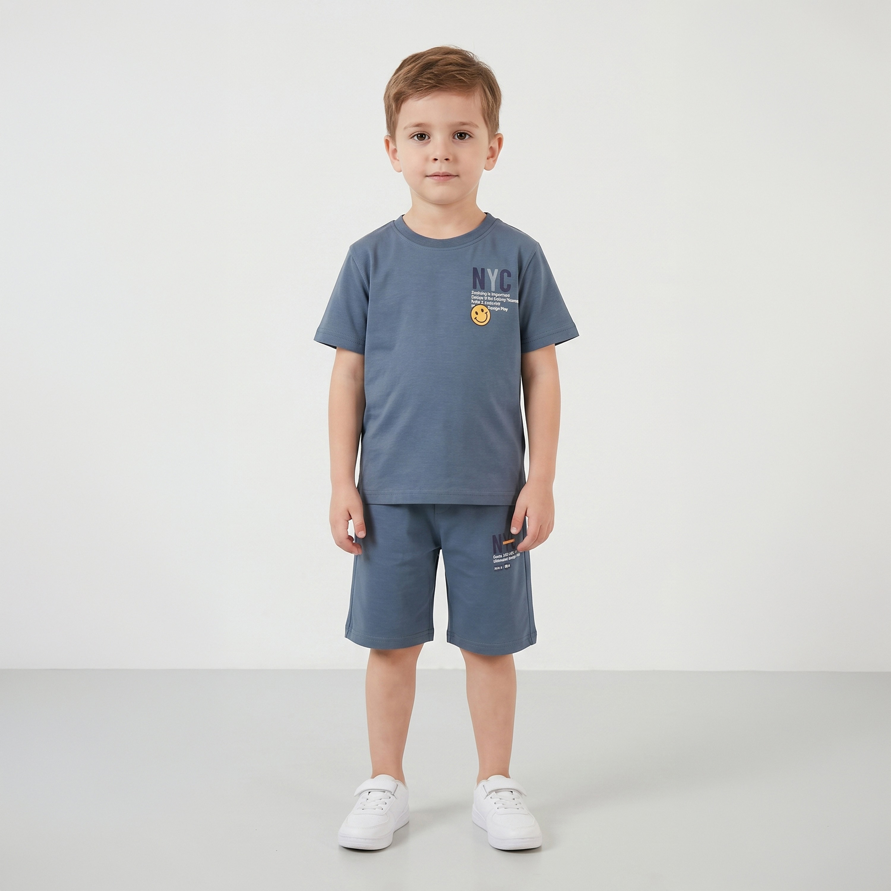 Cool & Cool Graphic Short Sleeves T-Shirt & Shorts Set-boys-clothing-setsandcoords-image-1