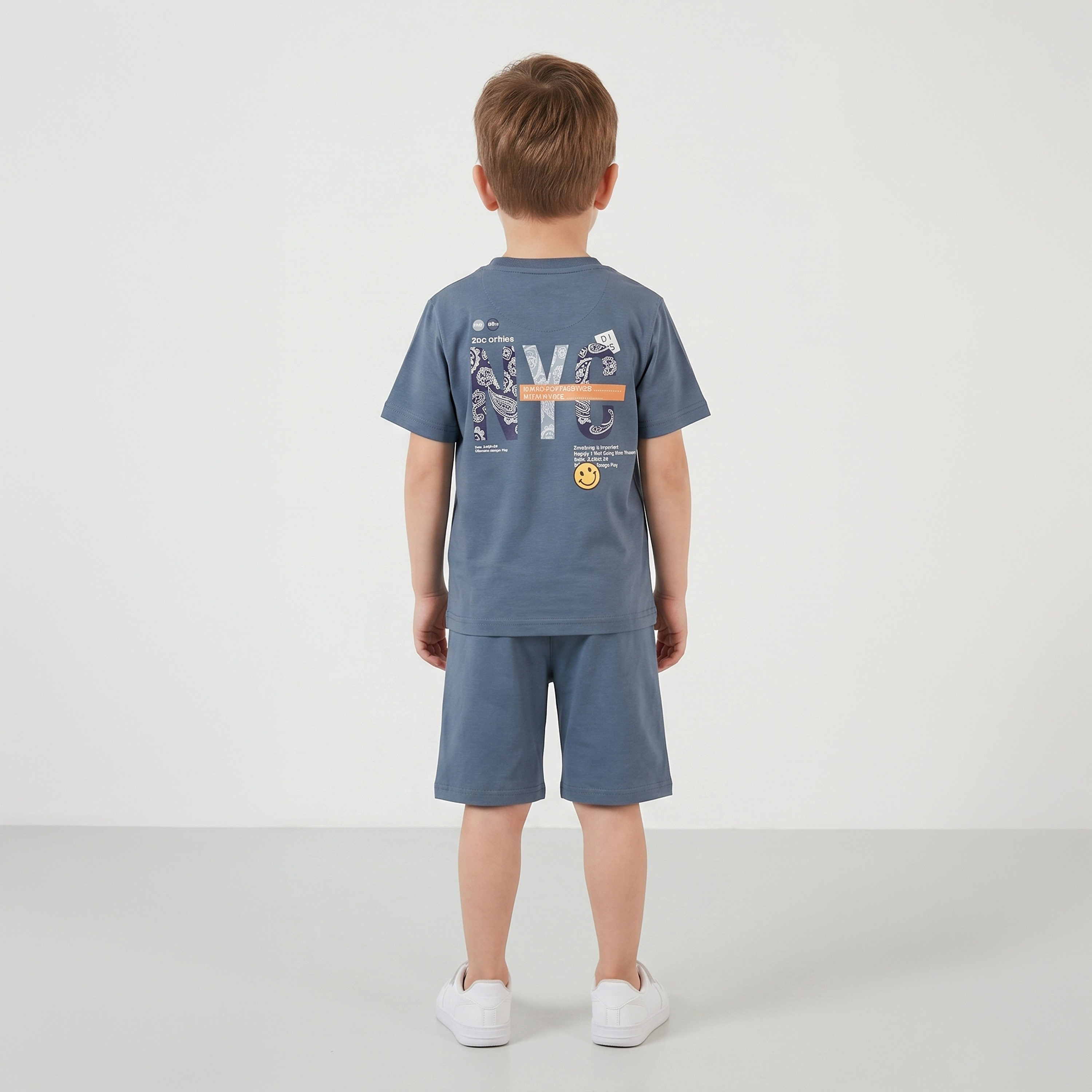 طقم تيشيرت بأكمام قصيرة مع شورت من كول آند كول-boys-clothing-setsandcoords-image-2