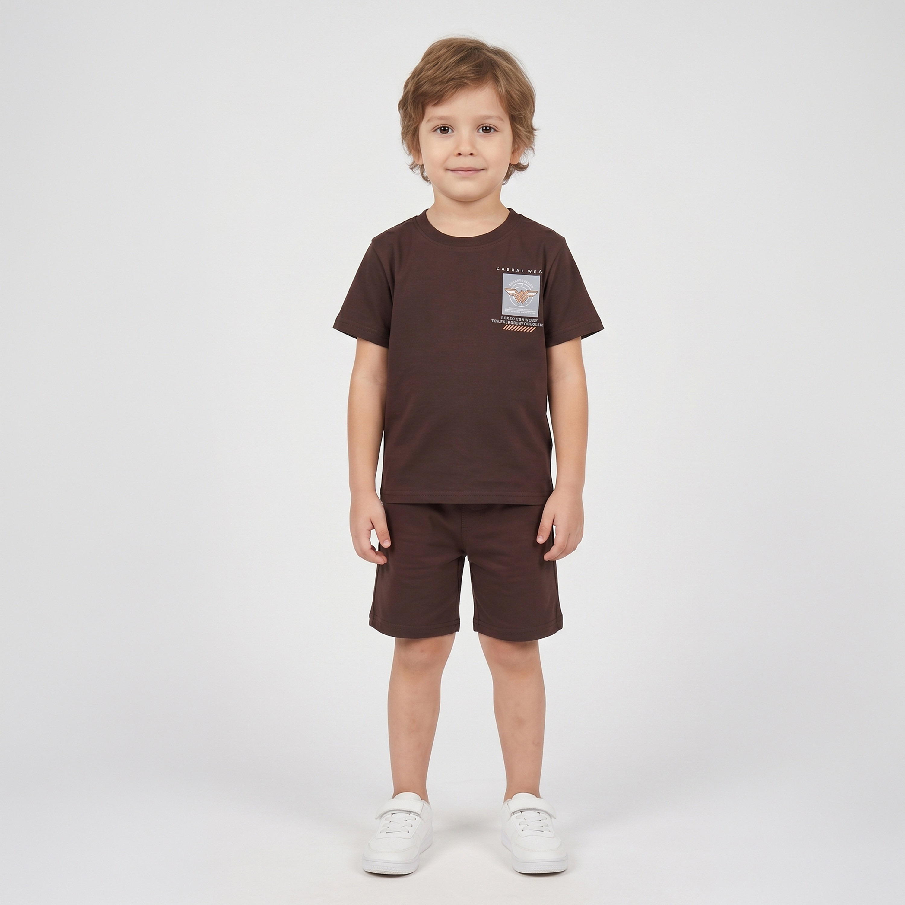 Cool & Cool Graphic Short Sleeves T-Shirt & Shorts Set-boys-clothing-setsandcoords-image-1