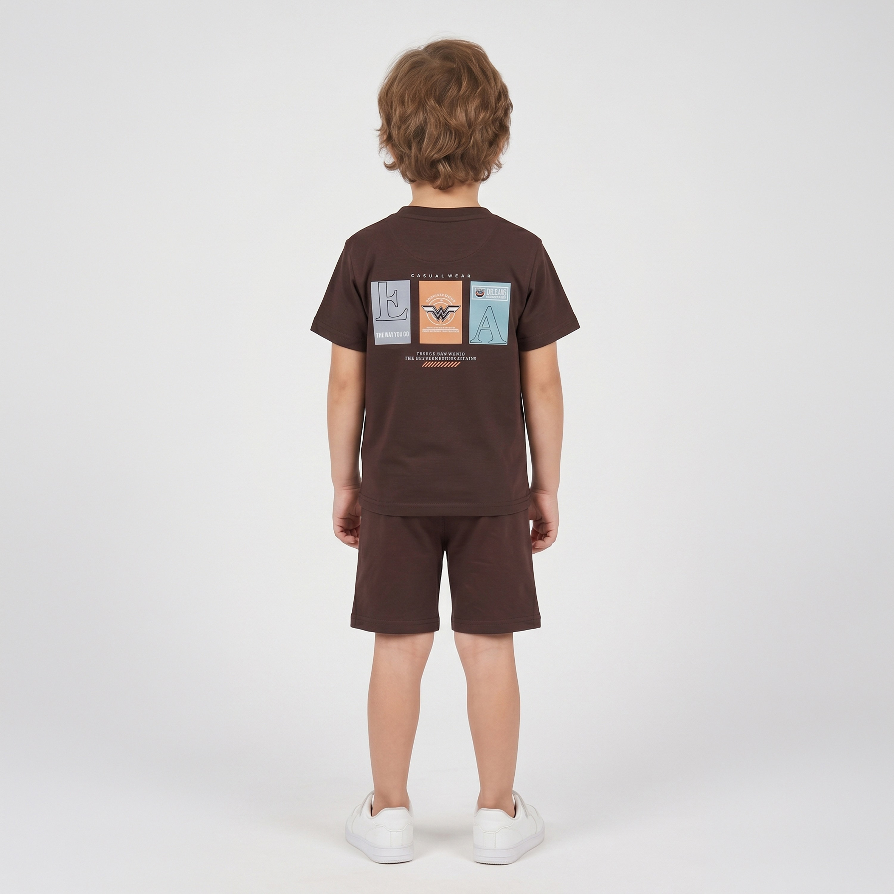 Cool & Cool Graphic Short Sleeves T-Shirt & Shorts Set-boys-clothing-setsandcoords-image-2