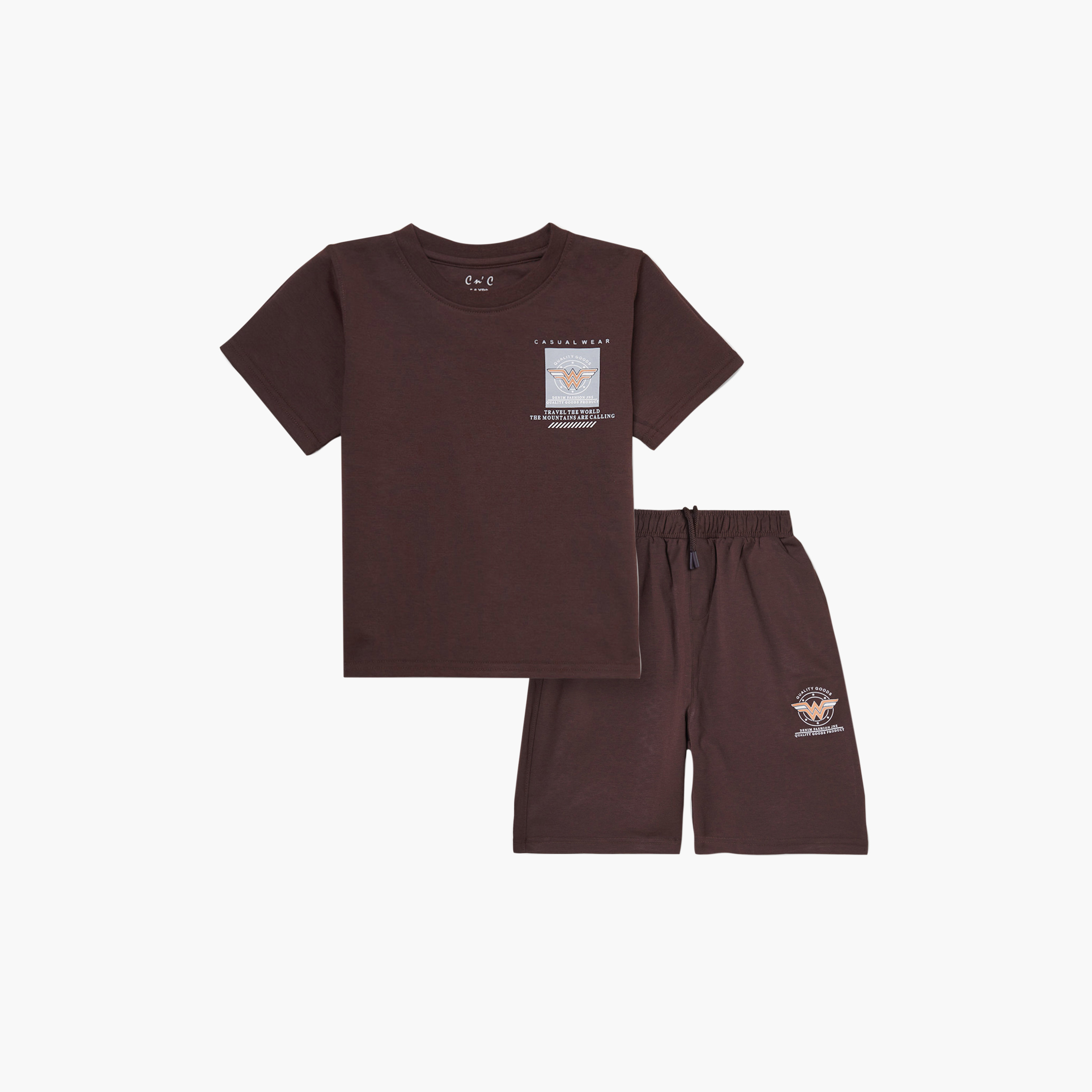 Cool & Cool Graphic Short Sleeves T-Shirt & Shorts Set-boys-clothing-setsandcoords-image-3