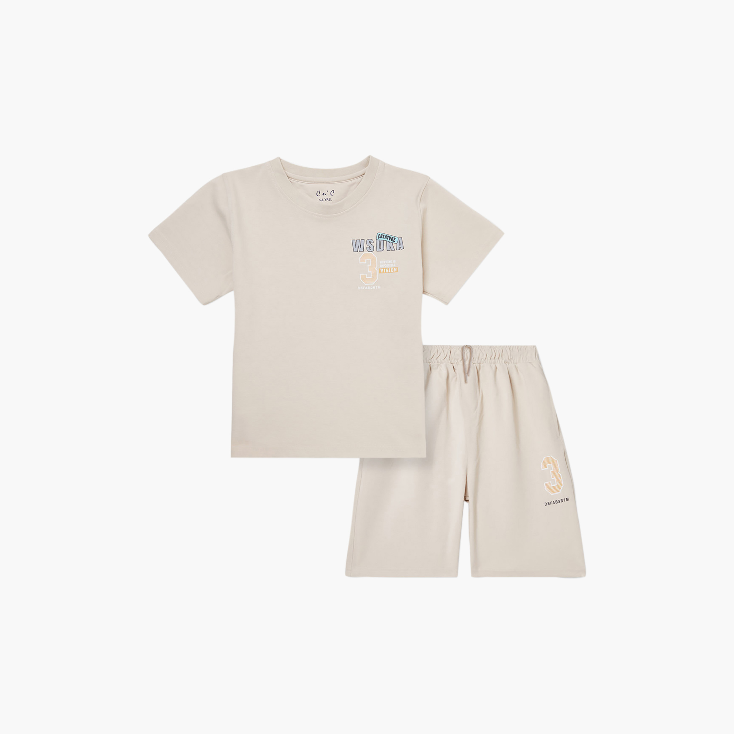 طقم تيشيرت بأكمام قصيرة مع شورت من كول آند كول-boys-clothing-setsandcoords-image-3